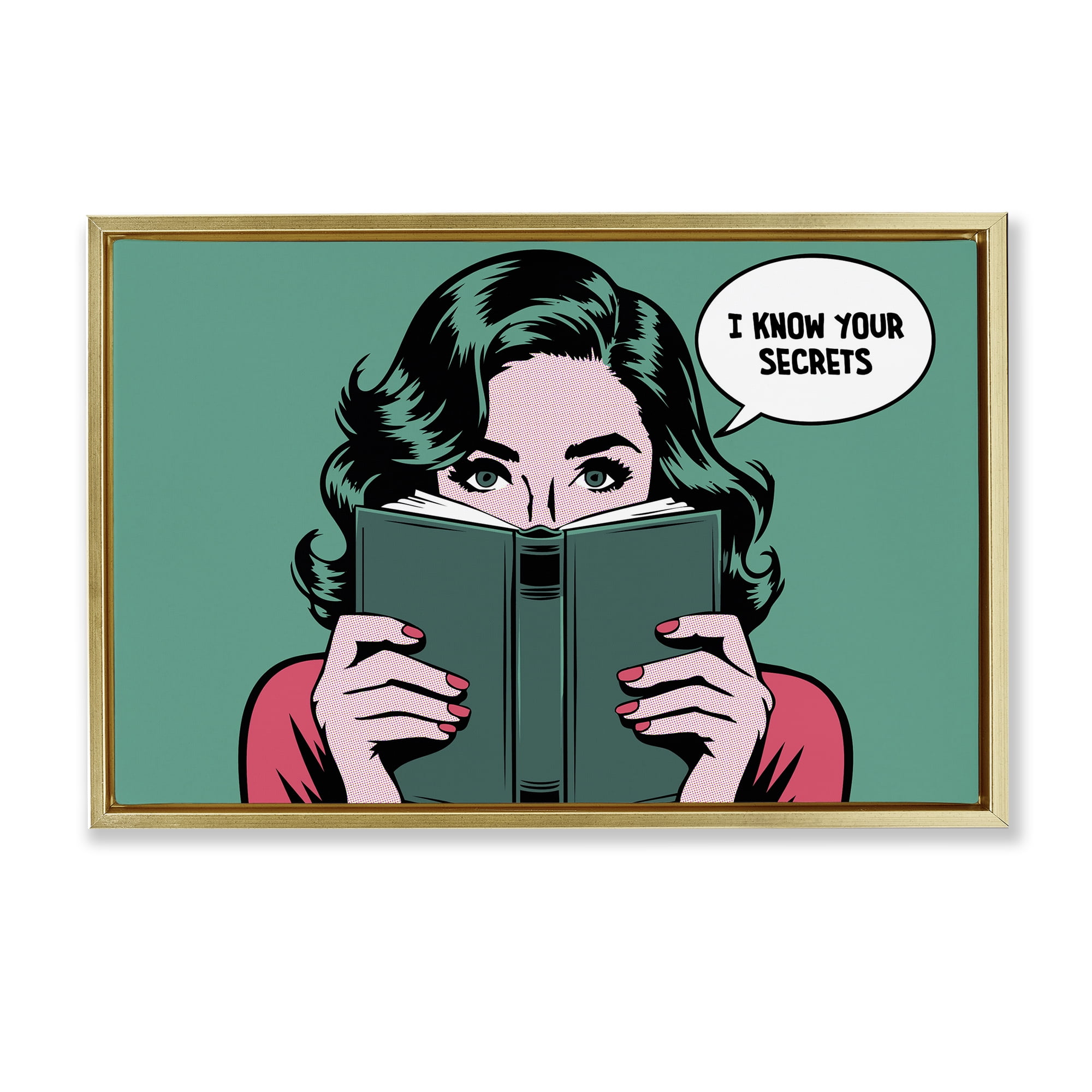 Stupell Industries Know Your Secrets Gold Framed Floater Canvas Wall Art, design by Andreas Magnusson