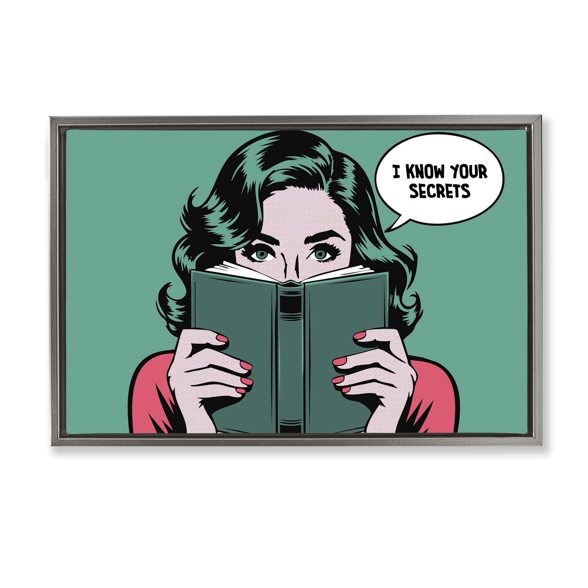 Stupell Industries Know Your Secrets Gray Framed Floater Canvas Wall Art, design by Andreas Magnusson