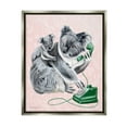 thumbnail image 1 of Stupell Industries Koala & Baby Green Rotary Phone Vintage Botanicals Graphic Art Luster Gray Floating Framed Canvas Print Wall Art, Design by Amelie Legault, 1 of 5
