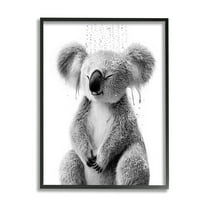 Stupell Industries Koala Bathroom Splash Animals & Insects Painting Black Framed Art Print Wall Art, 11 x 14