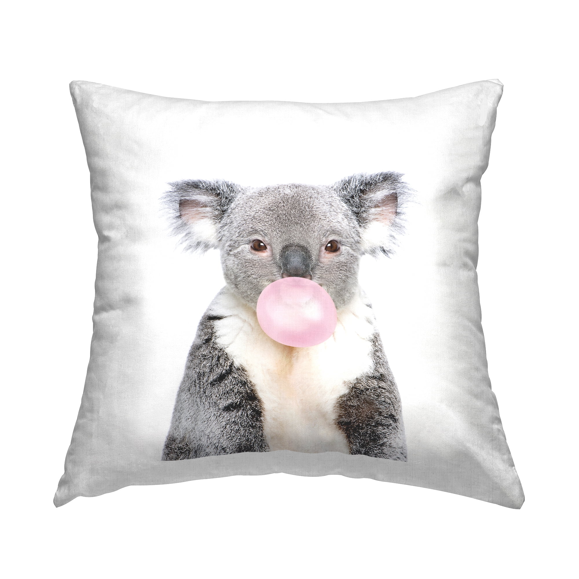 Stupell Industries Koala Pink Bubblegum Wildlife Square Decorative Printed Throw Pillow, 18 x 18,