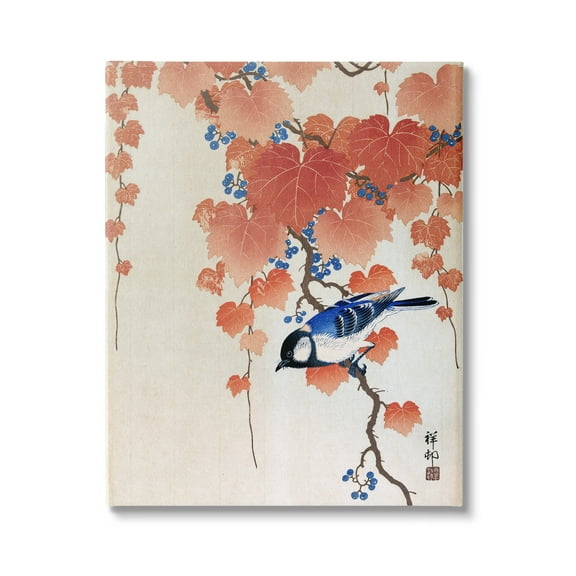 Stupell Industries Koolmees op Paulownia Tak Ohara Koson Classic Bird Painting Painting Gallery Wrapped Canvas Print Wall Art, Design by one1000paintings
