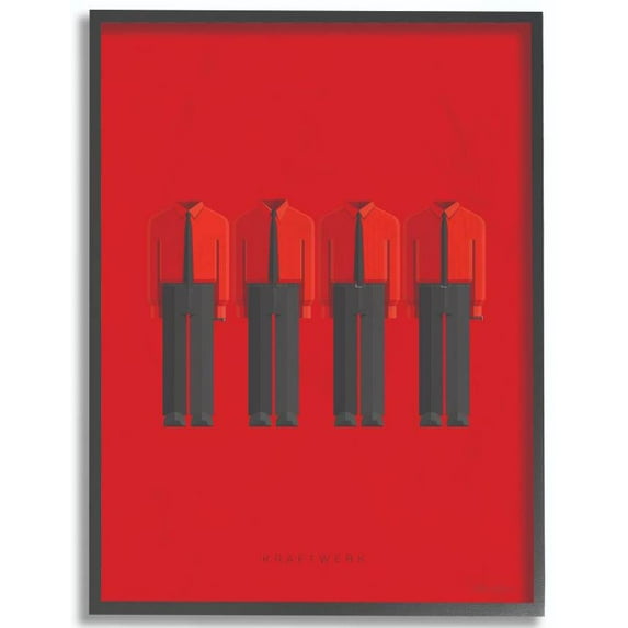 Stupell Industries Kraftwerk Famous People Characters Fashion Design Framed Wall Art by Fred Birchal