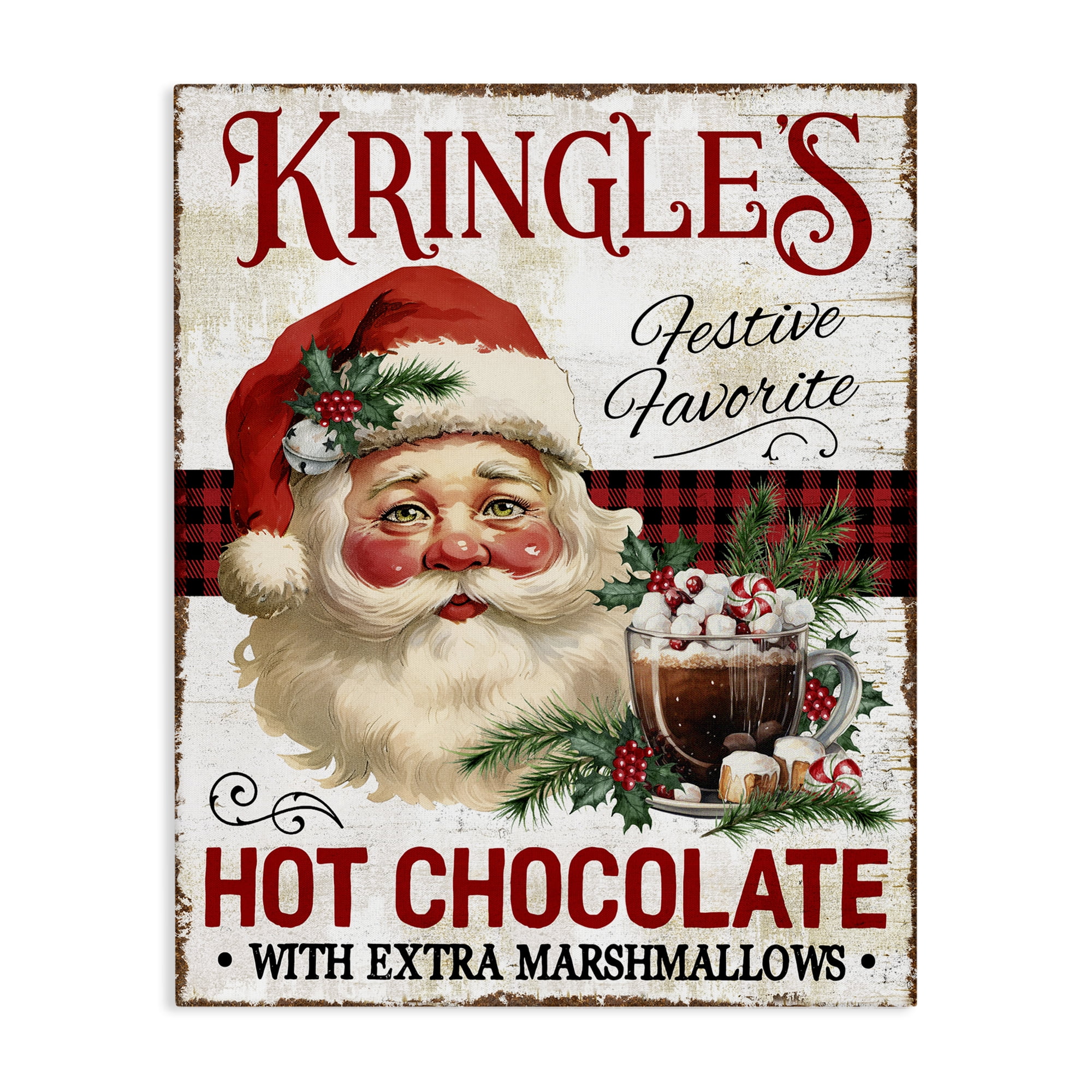 Stupell Industries Kringle's Hot Chocolate Holiday Painting Gallery Wrapped Canvas Art Prints Wall Art, 24 x 30