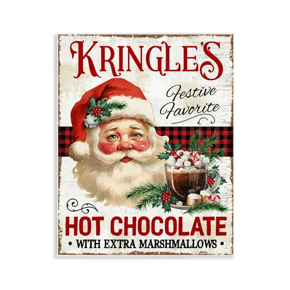 Stupell Industries Kringle's Hot Chocolate Holiday Painting Unframed Art Prints Wall Art, 11 x 14
