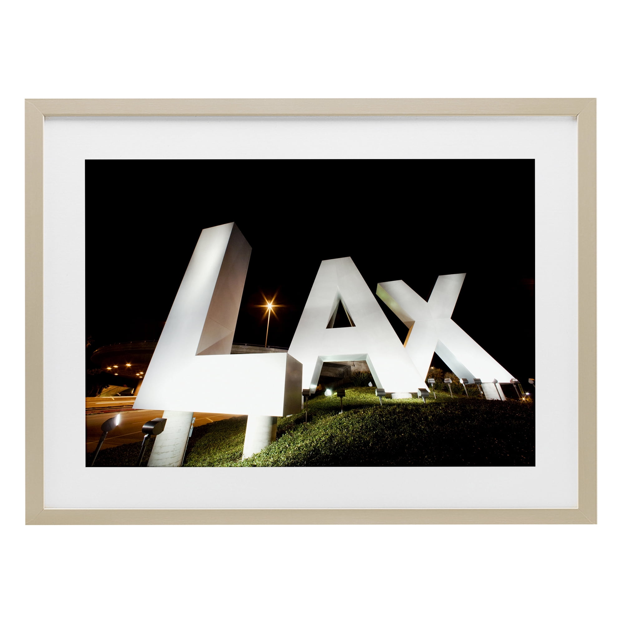Stupell Industries LA Airport Structure Birch Framed Print Under Glass, design by Scott Stulberg
