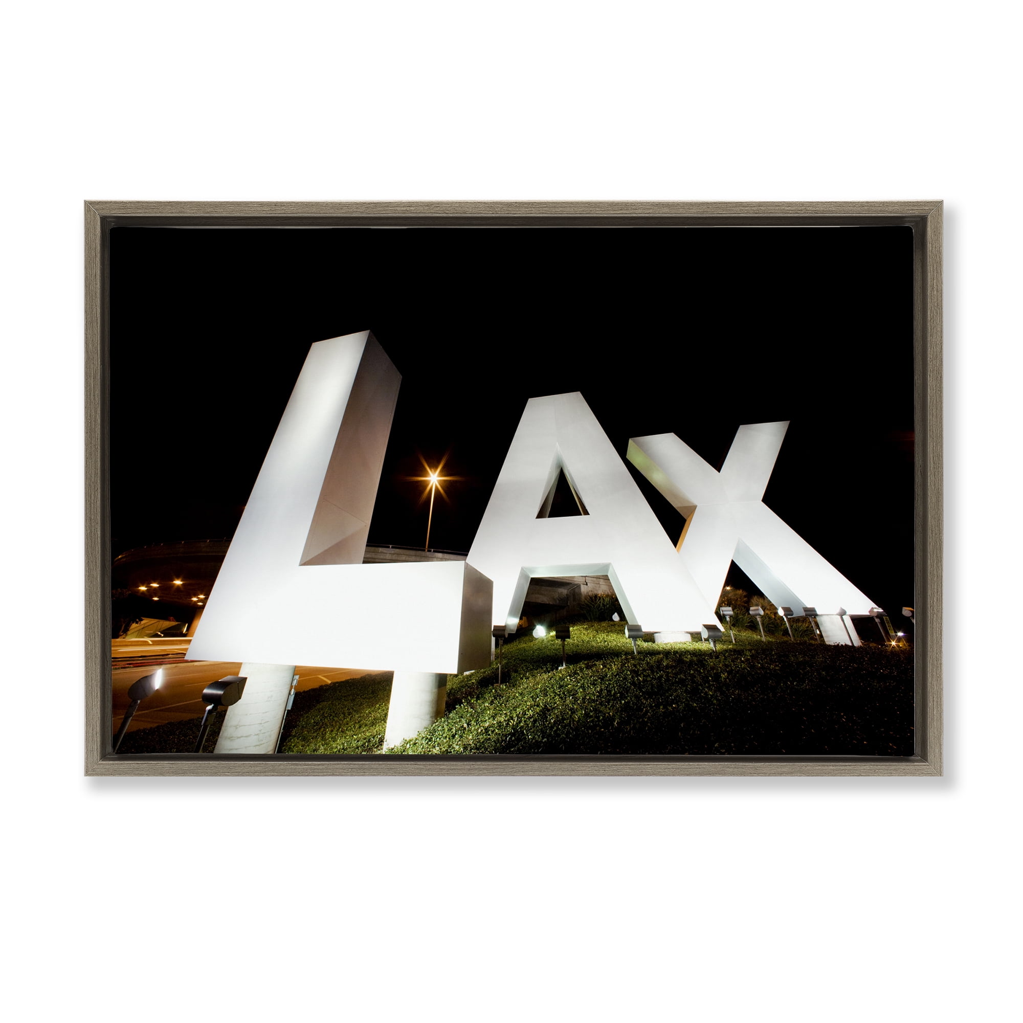 Stupell Industries LA Airport Structure Brown Framed Floater Canvas Wall Art, design by Scott Stulberg