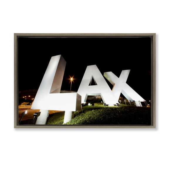 Stupell Industries LA Airport Structure Brown Framed Floater Canvas Wall Art, design by Scott Stulberg