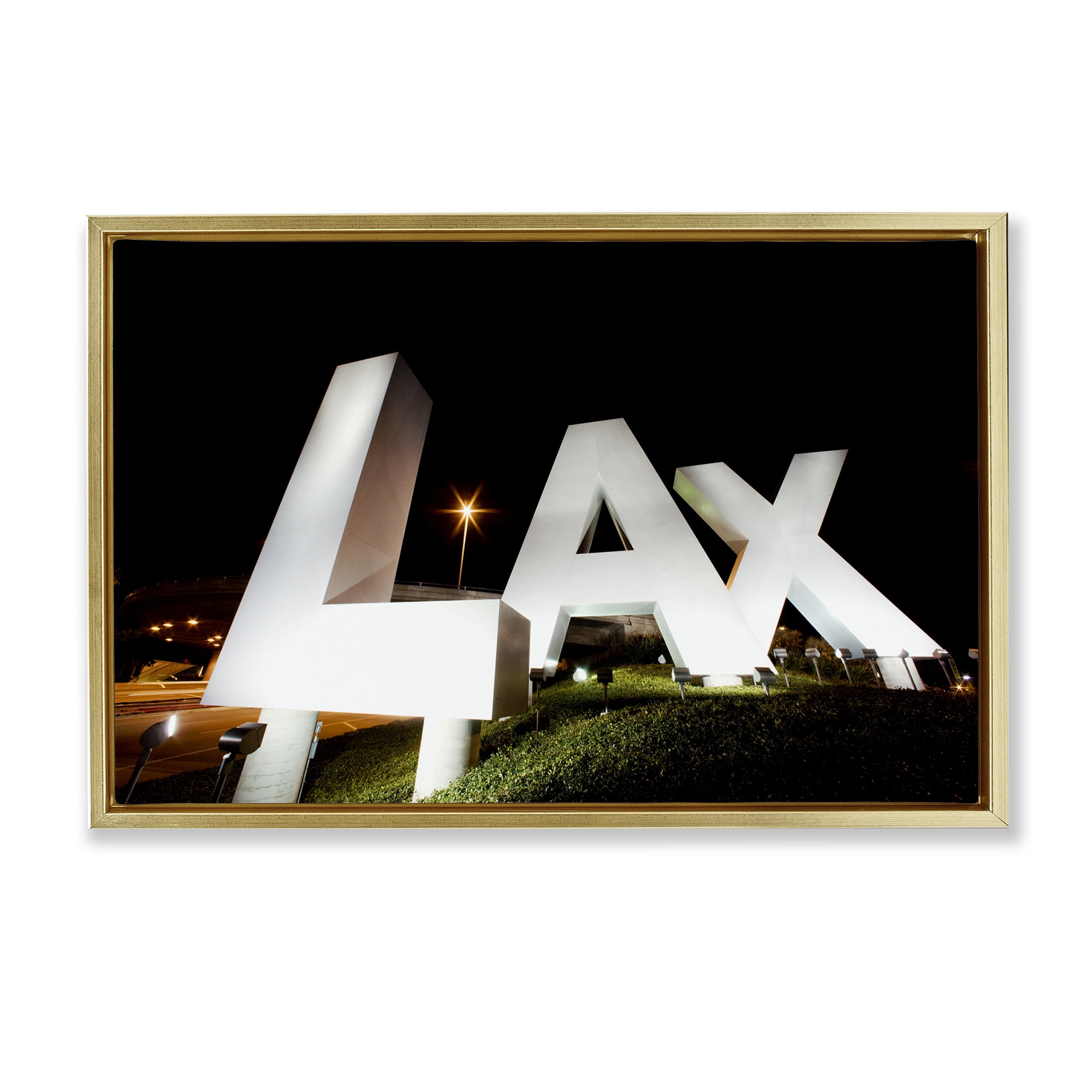 Stupell Industries LA Airport Structure Gold Framed Floater Canvas Wall Art, design by Scott Stulberg