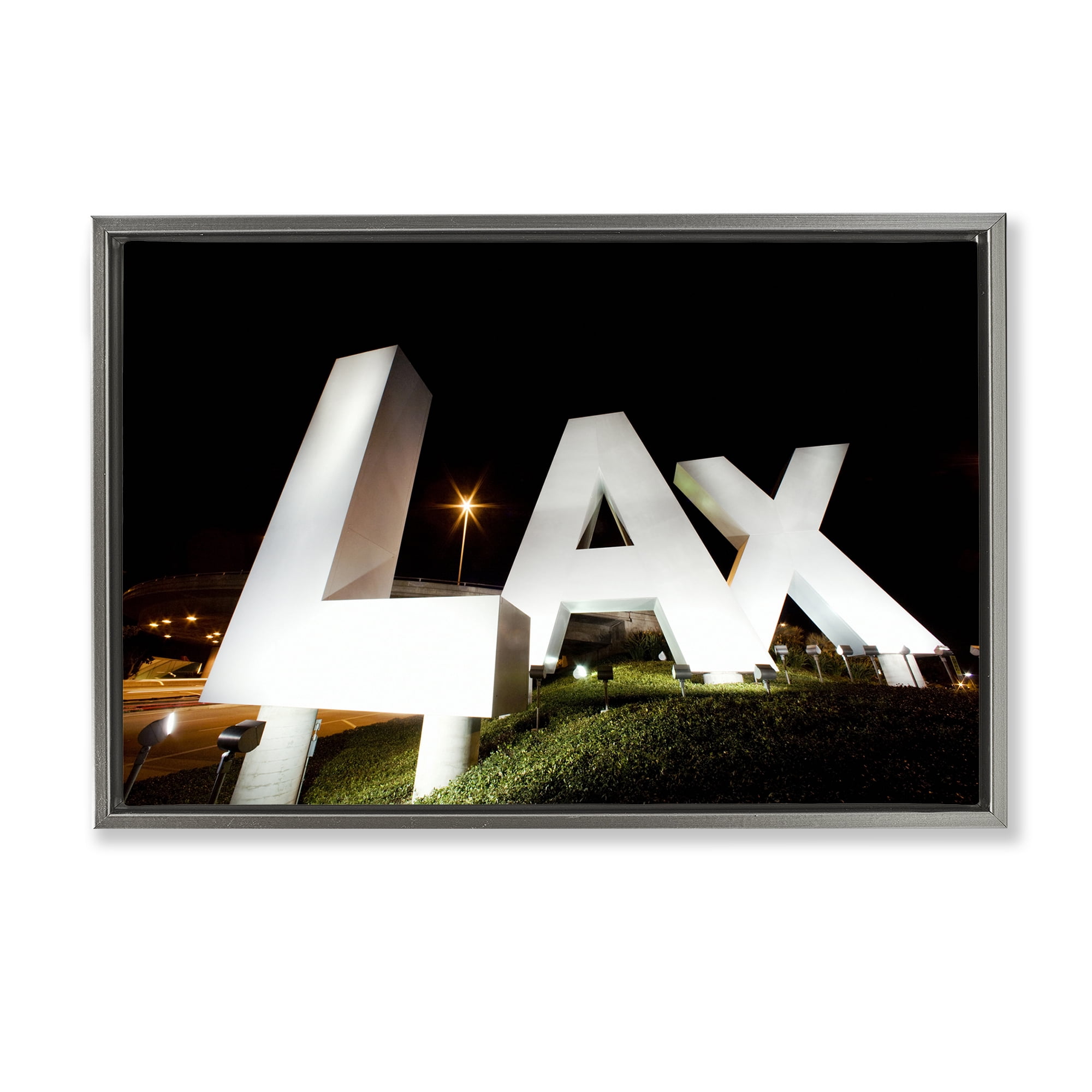 Stupell Industries LA Airport Structure Gray Framed Floater Canvas Wall Art, design by Scott Stulberg