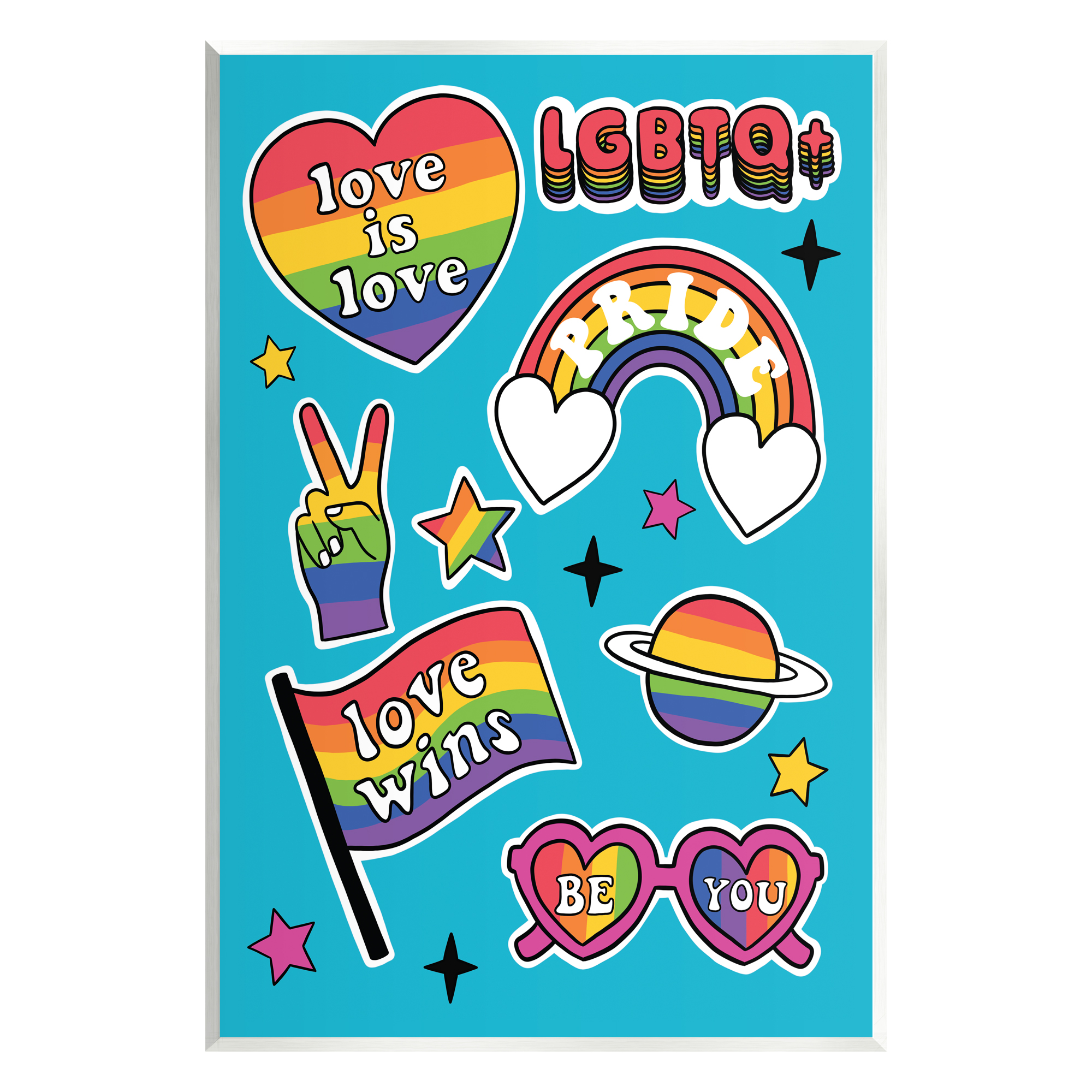 Stupell Industries LGBTQ Be You Pride Rainbows Holiday Painting Unframed Art Print Wall Art