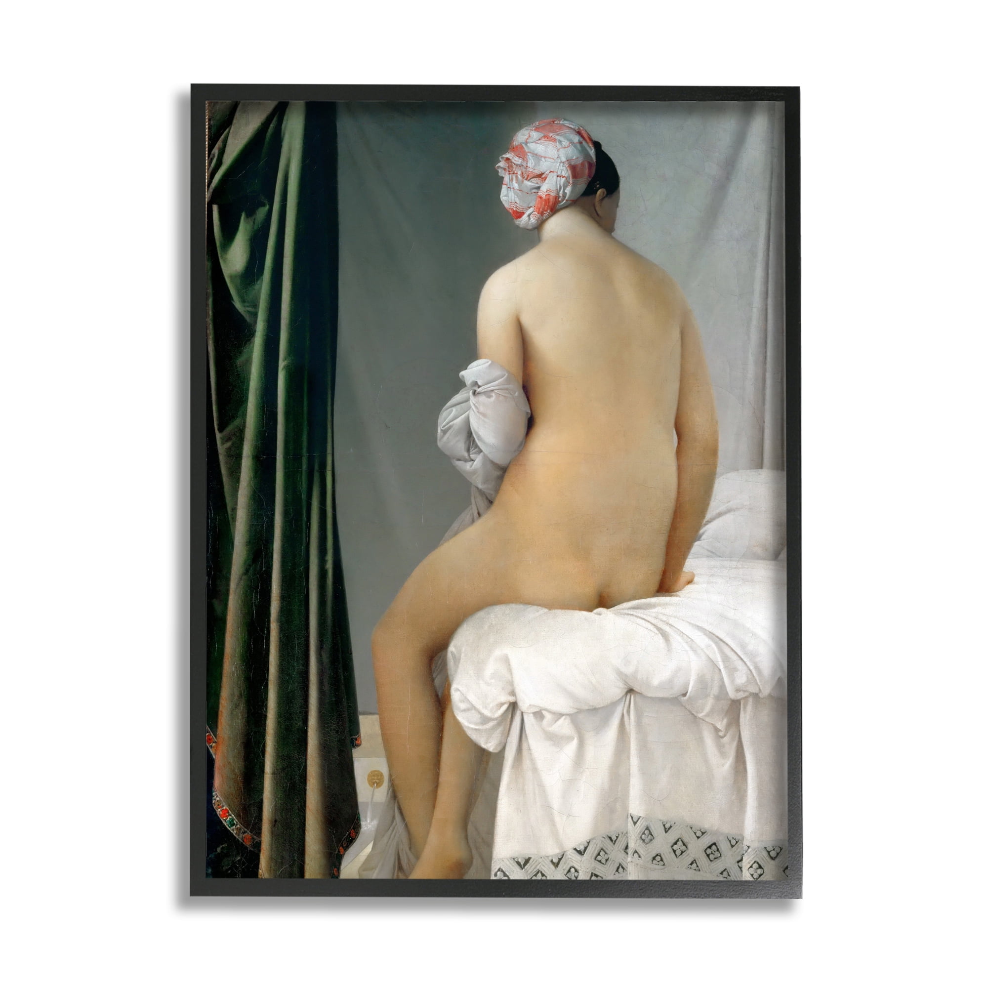 Stupell Industries La Baigneuse Valpincon Jean Auguste Dominique Ingres Bather Painting Painting Black Framed Art Print Wall Art, Design by one1000paintings