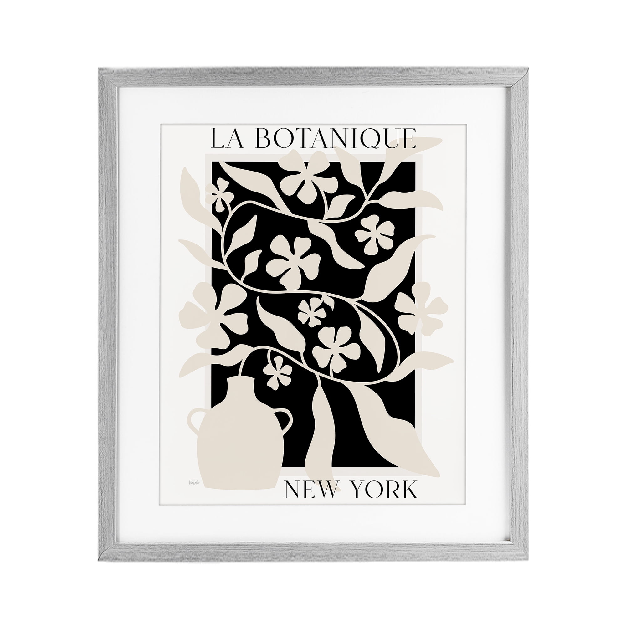 Stupell Industries La Botanique New York Gray Framed Print Under Glass, design by Natalie Carpentieri