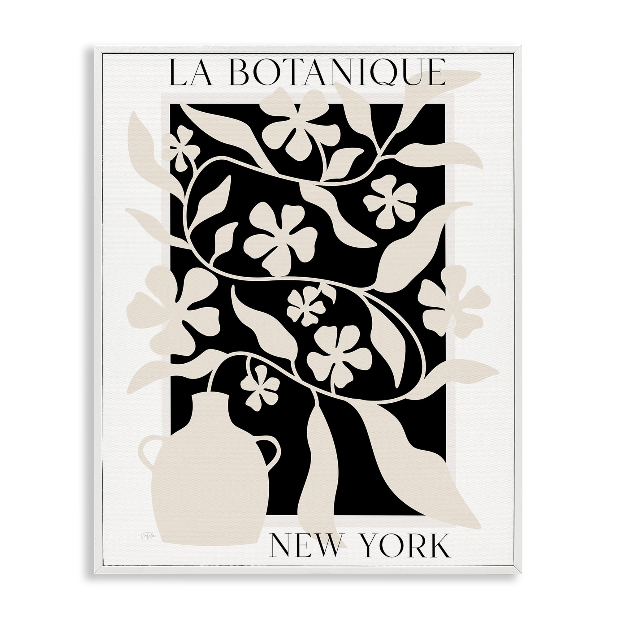 Stupell Industries La Botanique New York White Framed Giclee Art, design by Natalie Carpentieri