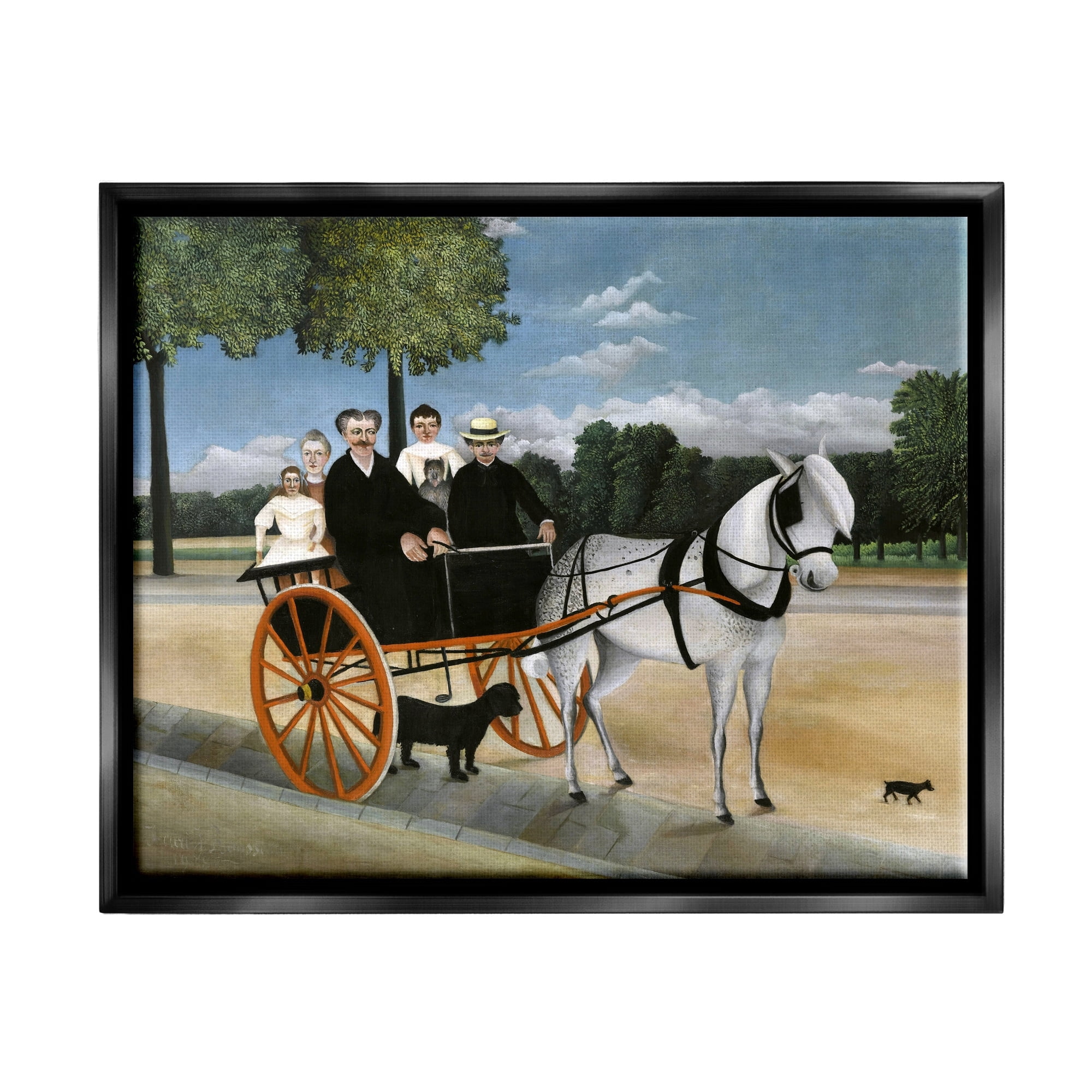 Stupell Industries La Carriole du pere Junier Henri Rousseau Painting Painting Jet Black Floating Framed Canvas Print Wall Art, Design by one1000paintings