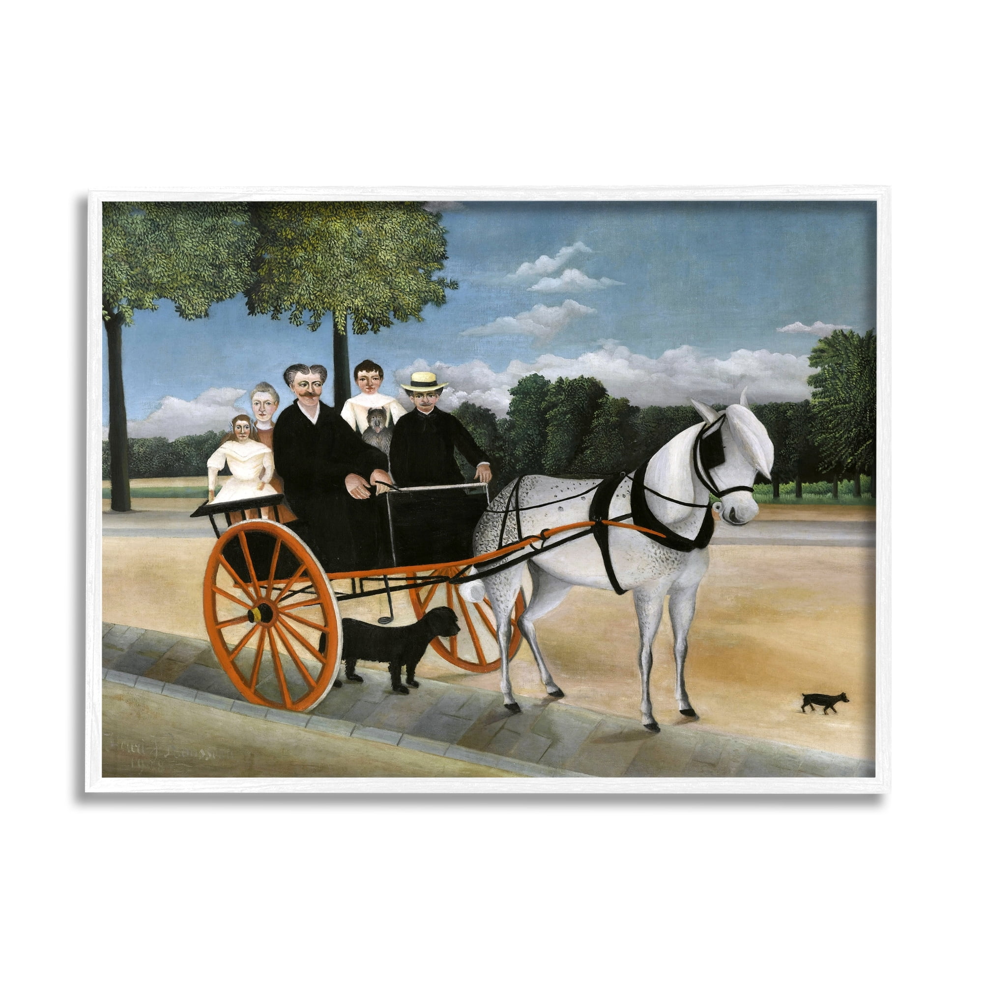 Stupell Industries La Carriole du pere Junier Henri Rousseau Painting Painting White Framed Art Print Wall Art, Design by one1000paintings