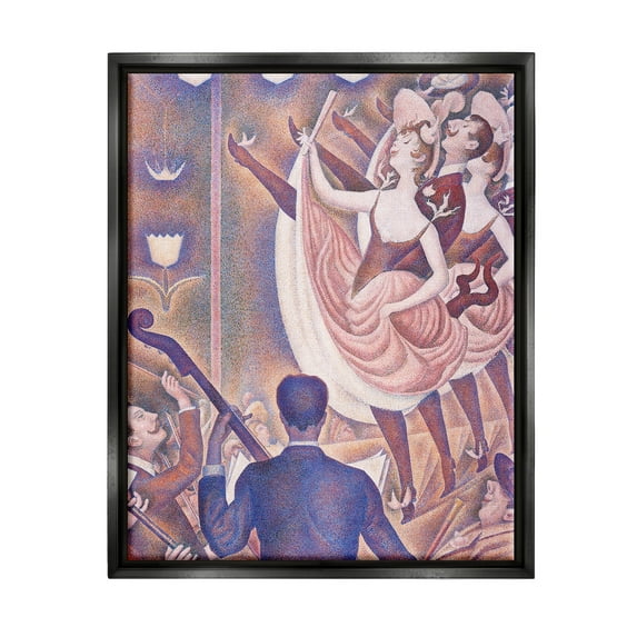Stupell Industries La Chahut Classic Georges Seurat Painting Dance Portrait Painting Jet Black Floating Framed Canvas Print Wall Art, Design by one1000paintings