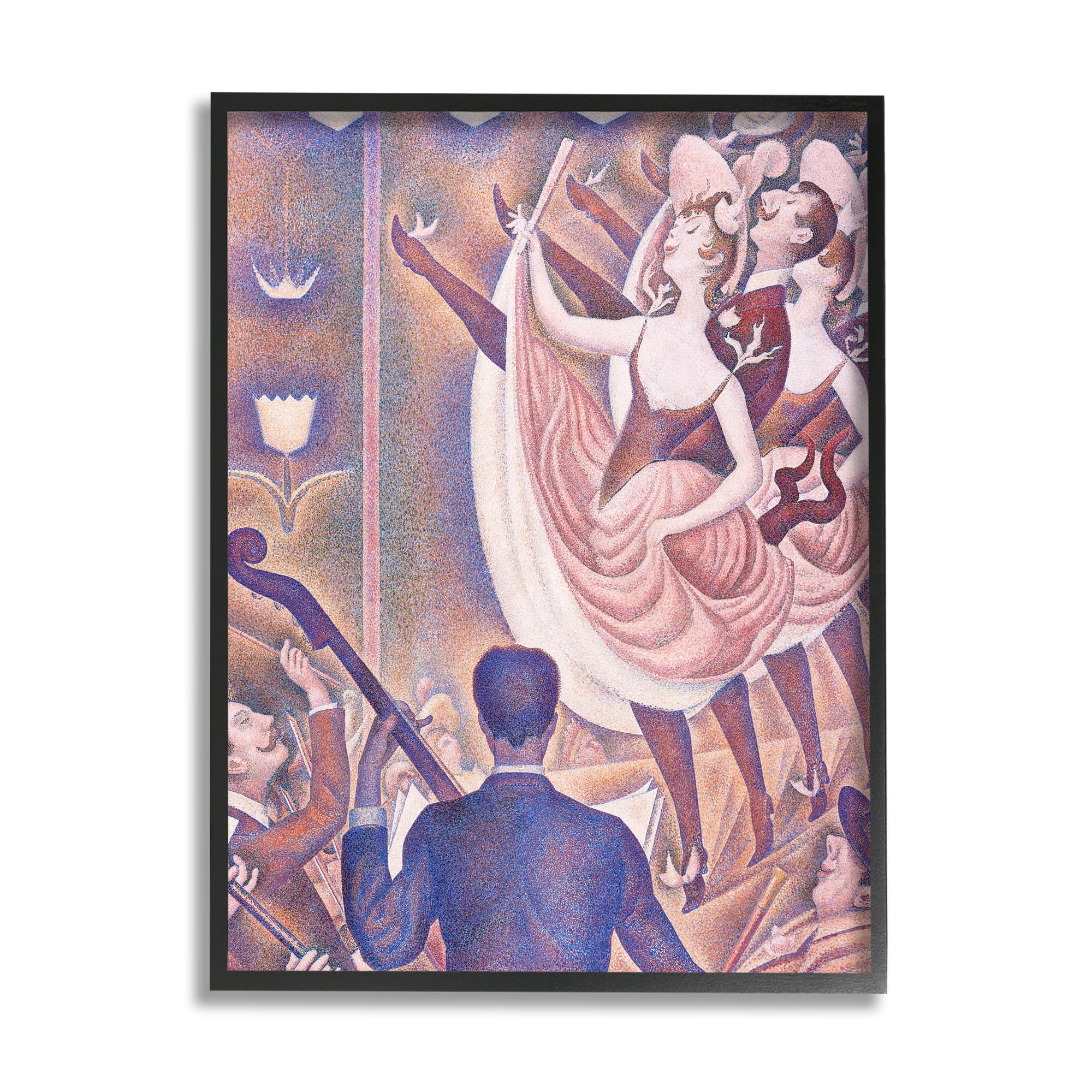 Stupell Industries La Chahut Classic Georges Seurat Painting Dance Portrait Painting Black Framed Art Print Wall Art, Design by one1000paintings