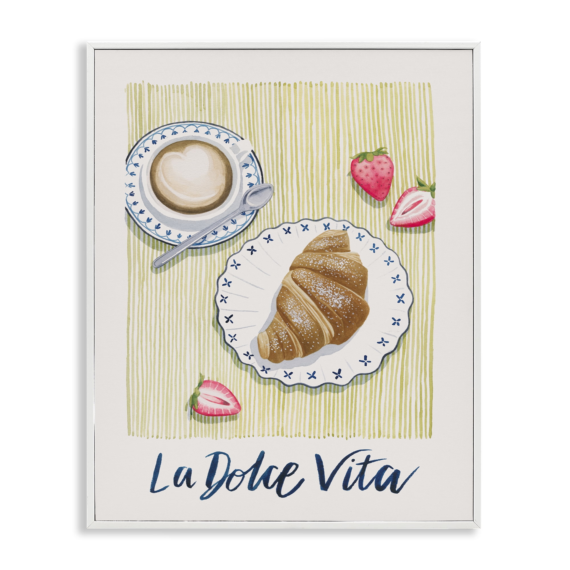 Stupell Industries La Dolce Vita Brunch Food & Beverage Painting White Framed Art Print Wall Art, 24 x 30