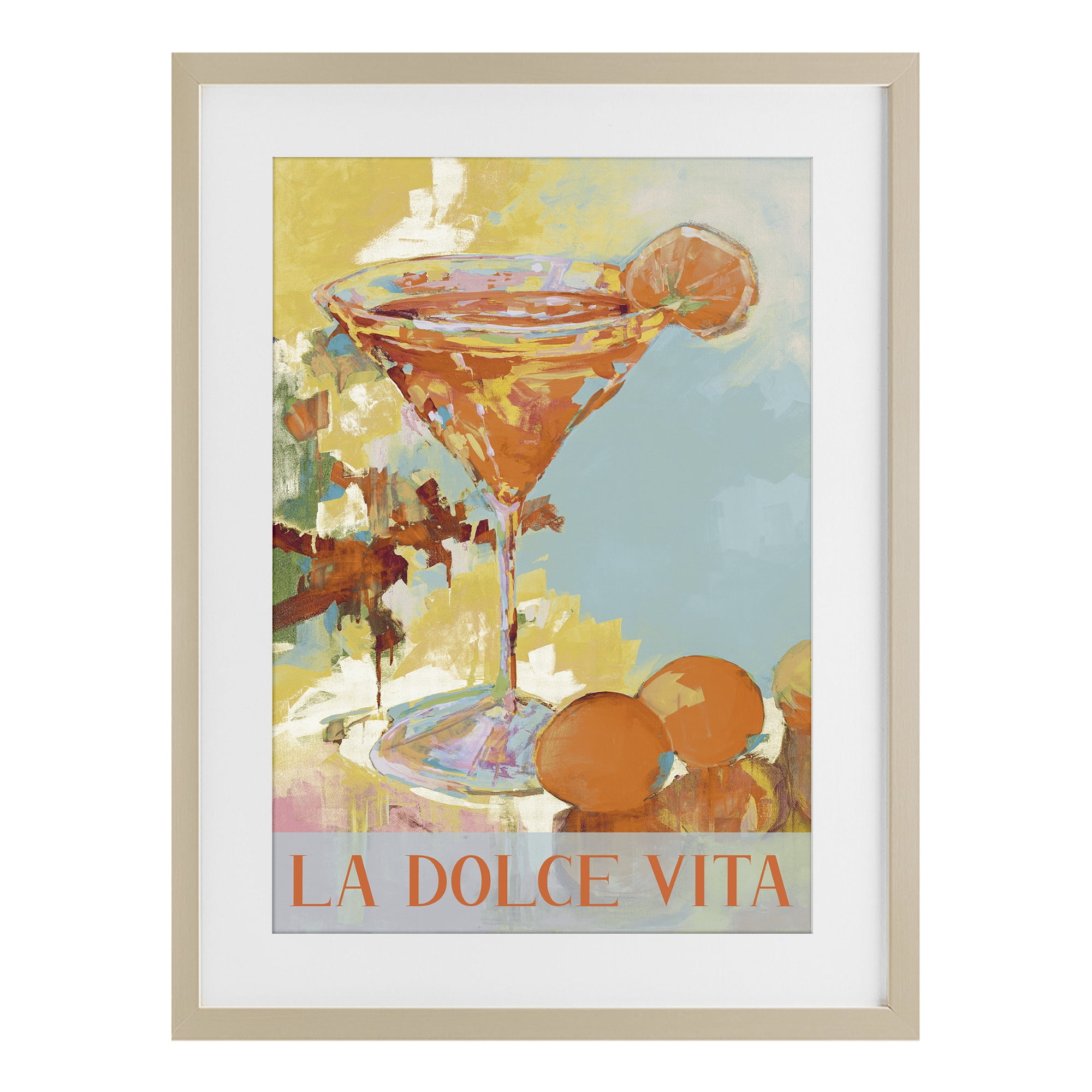 Stupell Industries La Dolce Vita Citrus Cocktail Birch Framed Print Under Glass, design by Jane Slivka