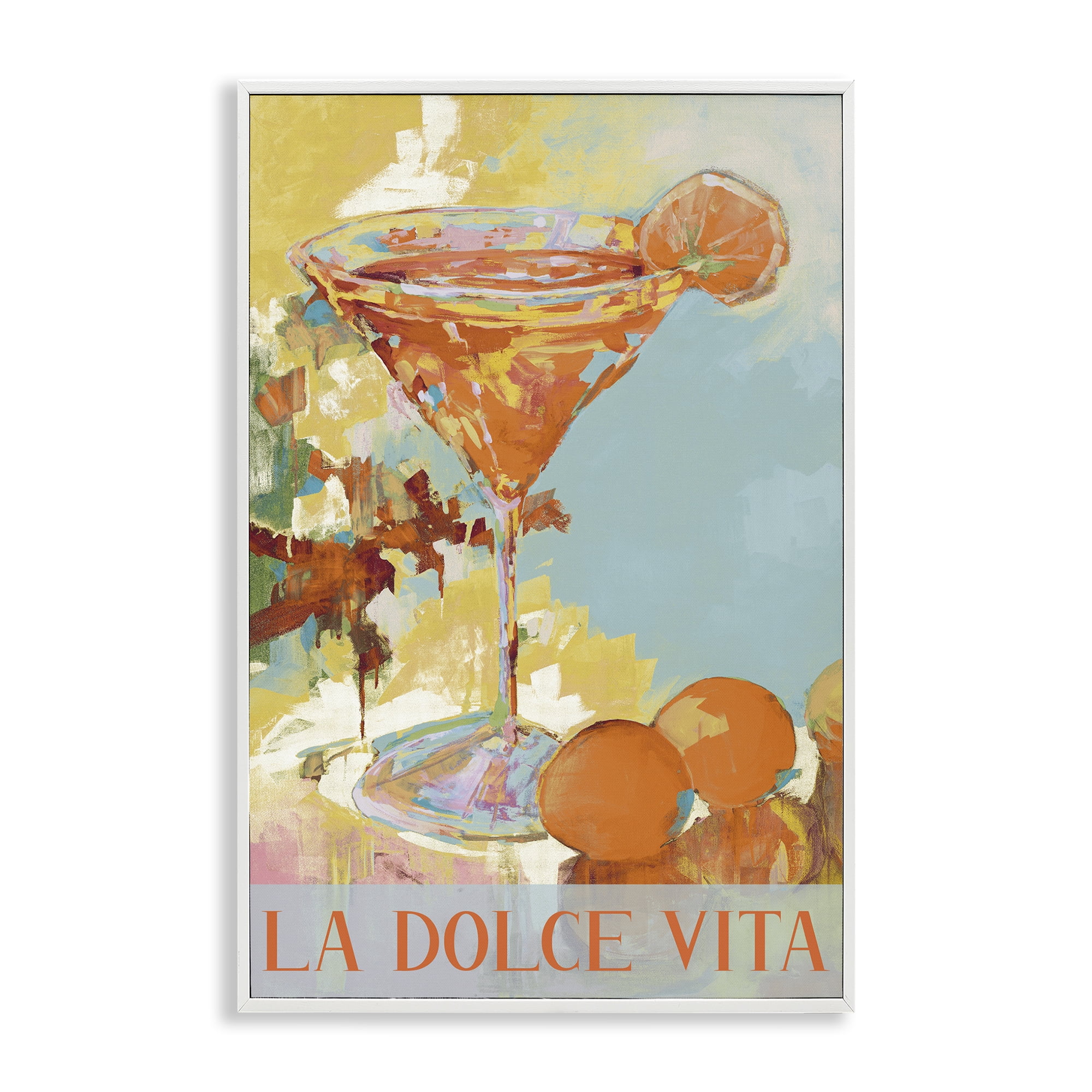 Stupell Industries La Dolce Vita Citrus Cocktail White Framed Giclee Art, design by Jane Slivka