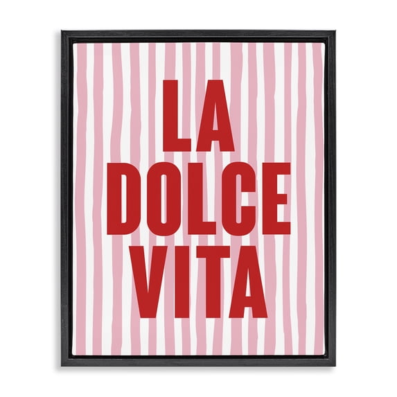 Stupell Industries Contemporary La Dolce Vita Red Black Floating Frame Canvas Art, 17 x 21, by House of Lulu