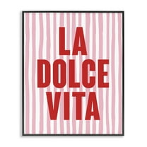 Stupell Industries La Dolce Vita Red Text & Numbers Painting Black Framed Art Print Wall Art, 11 x 14