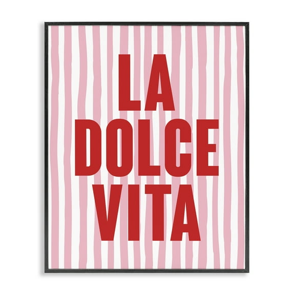 Stupell Industries La Dolce Vita Red Text & Numbers Painting Black Framed Art Print Wall Art, 11 x 14