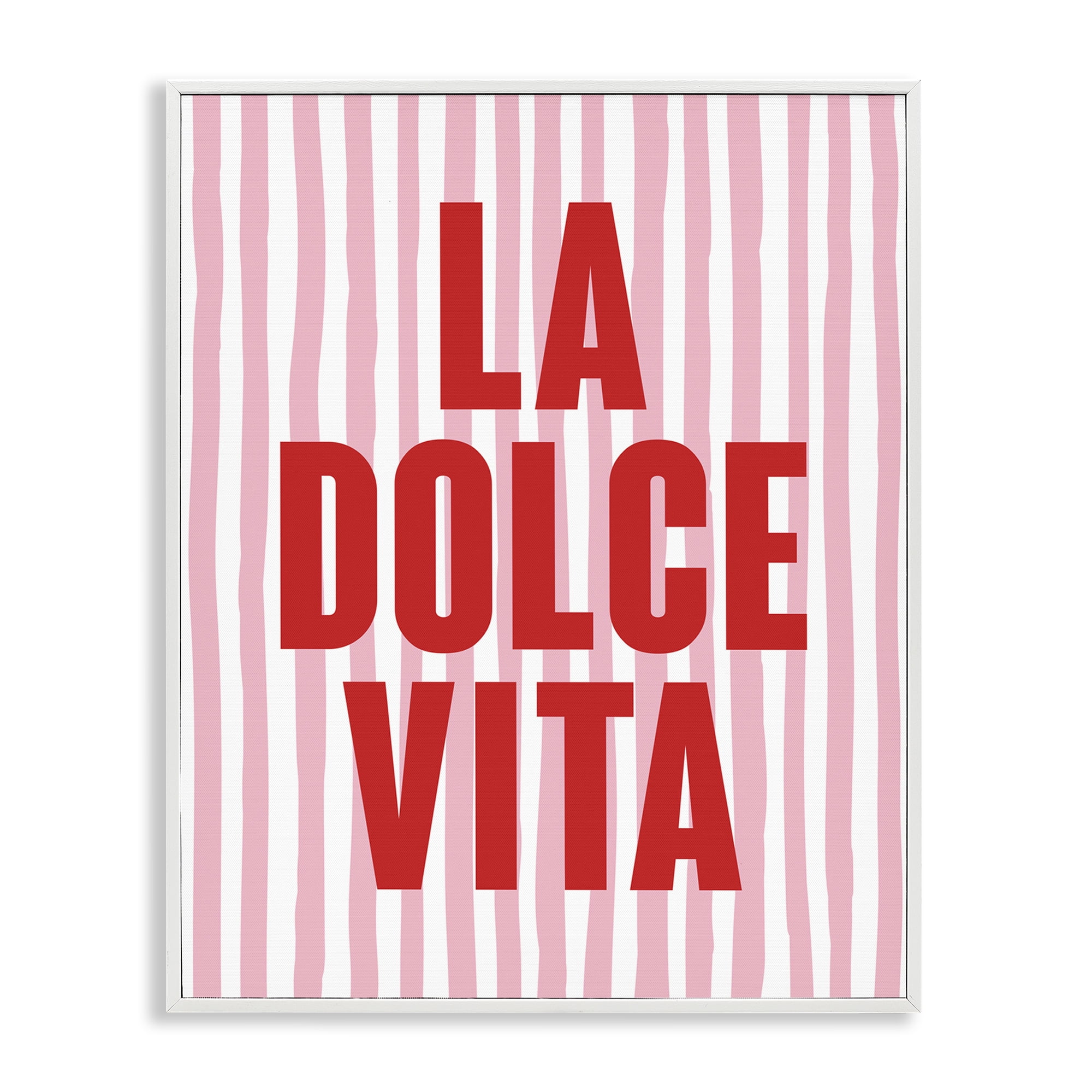 Stupell Industries La Dolce Vita Red Text & Numbers Painting White Framed Art Print Wall Art, 16 x 20