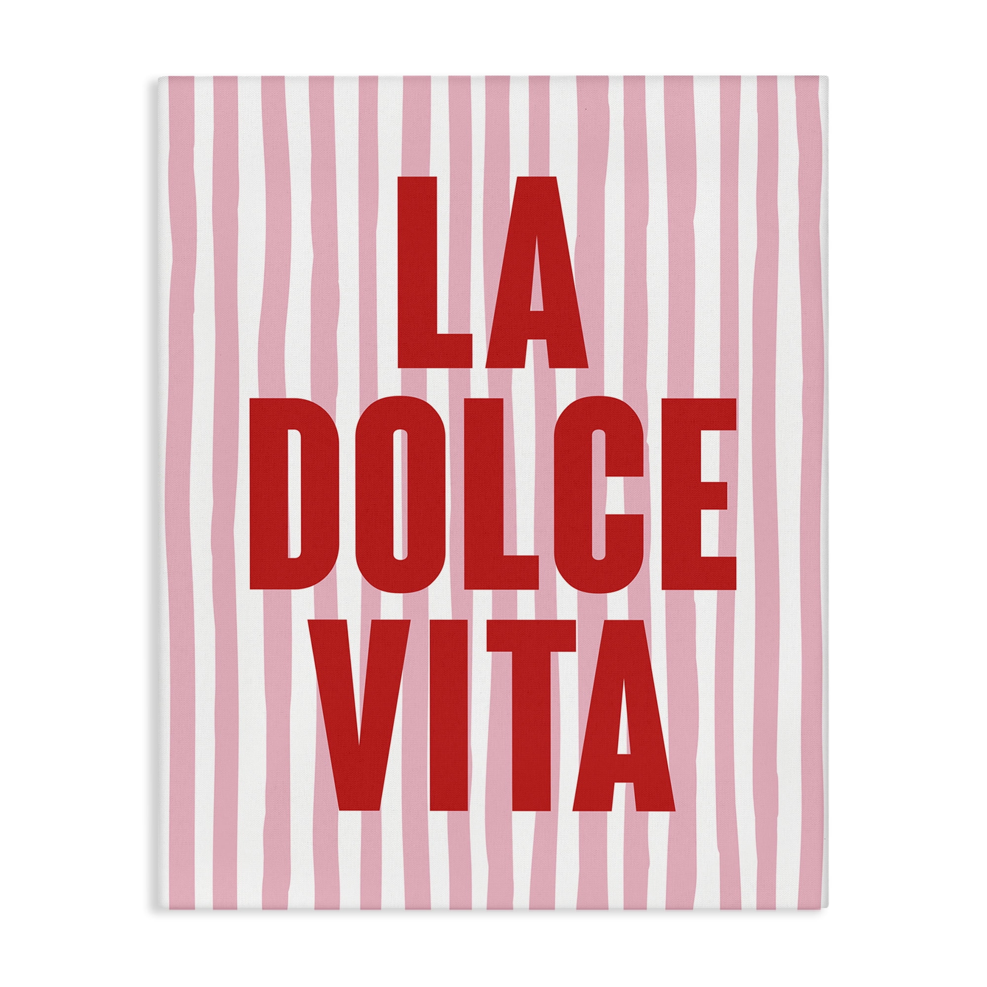 Stupell Industries La Dolce Vita Red Text & Numbers Painting Wrapped Canvas Art Print Wall Art, 30 x 40