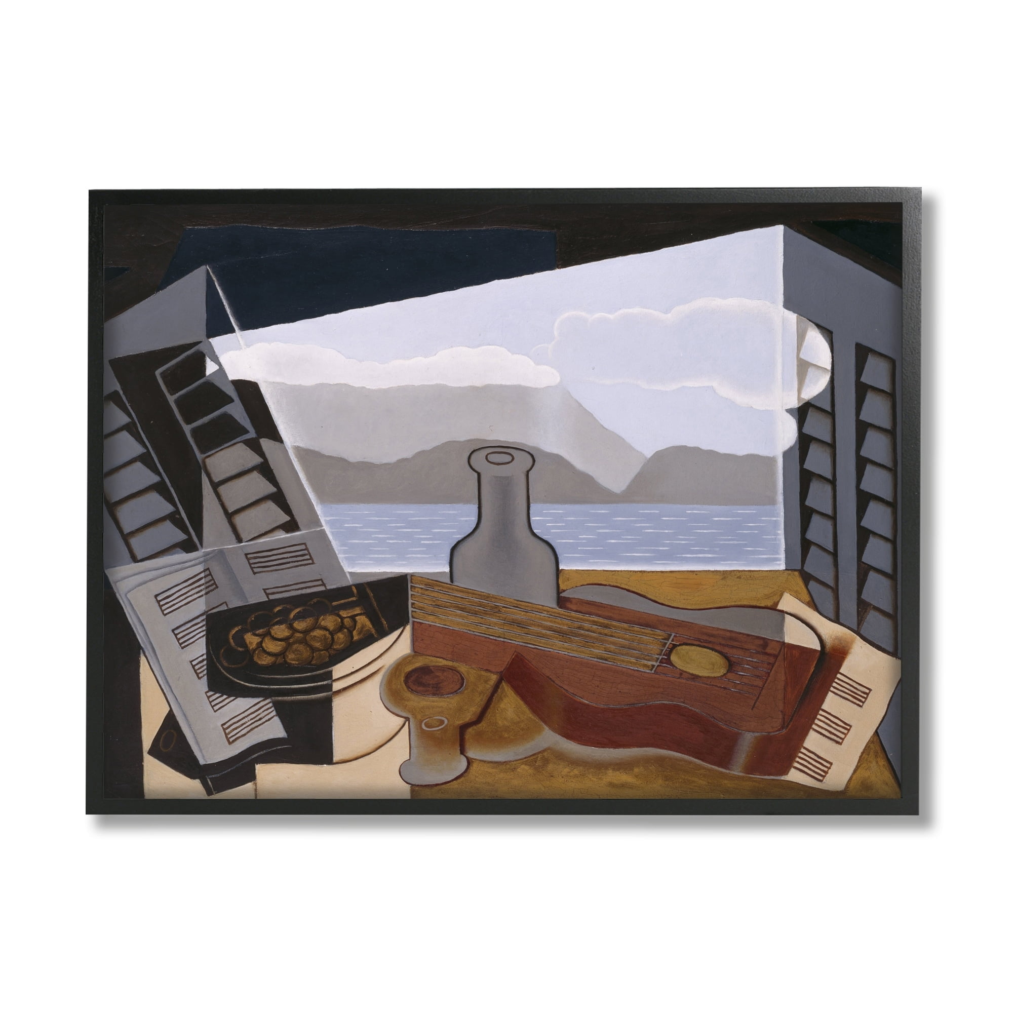 Stupell Industries La Fenetre Ouverte Juan Gris Classic Abstract Painting Painting Black Framed Art Print Wall Art, Design by one1000paintings