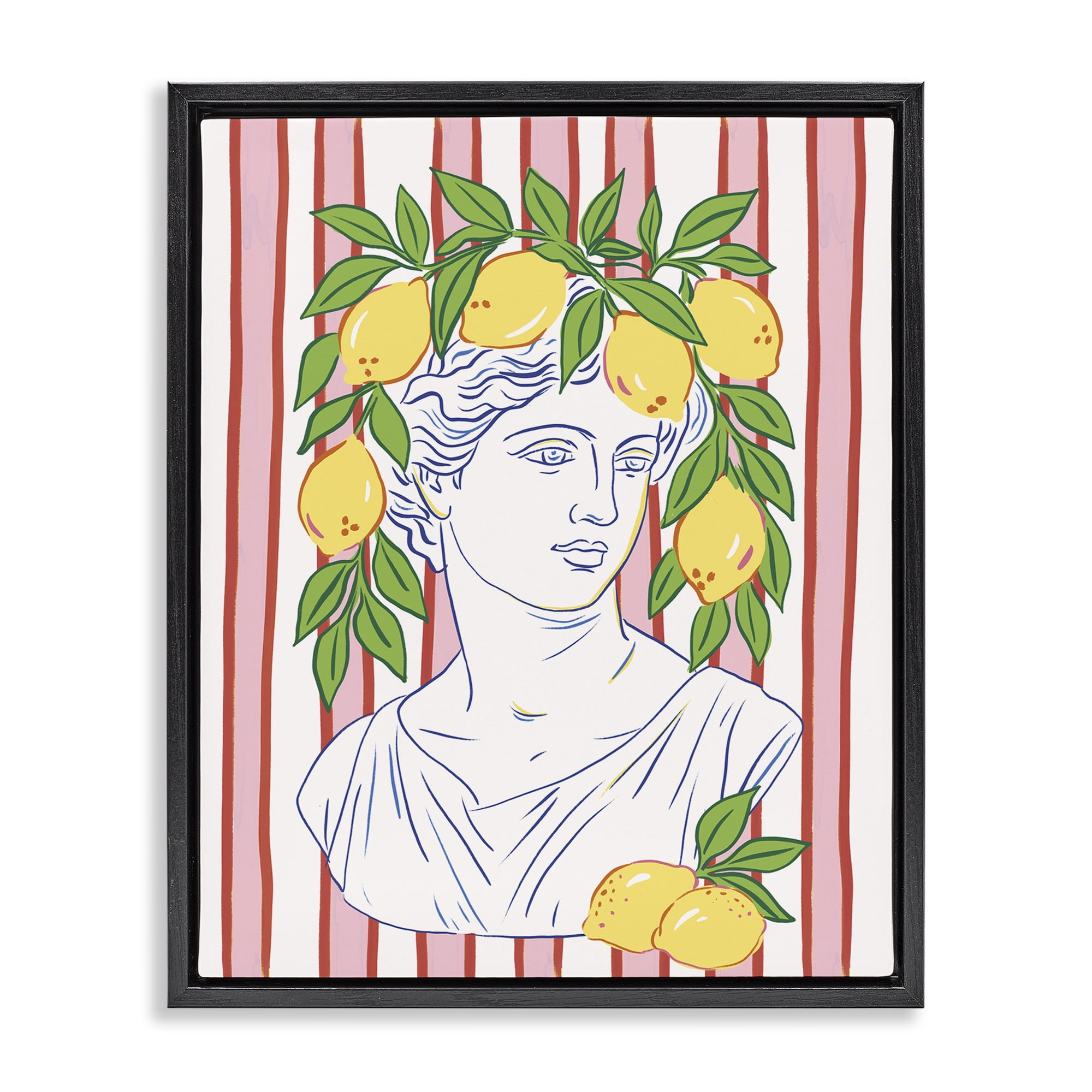 Stupell Industries La Limona Sculpture Face Black Framed Floater Canvas Wall Art, design by Radhika Modi