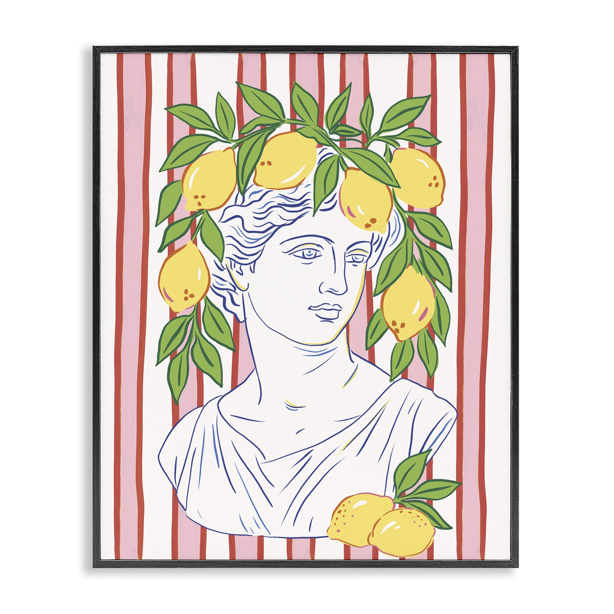 Stupell Industries La Limona Sculpture Face Black Framed Giclee Art, design by Radhika Modi