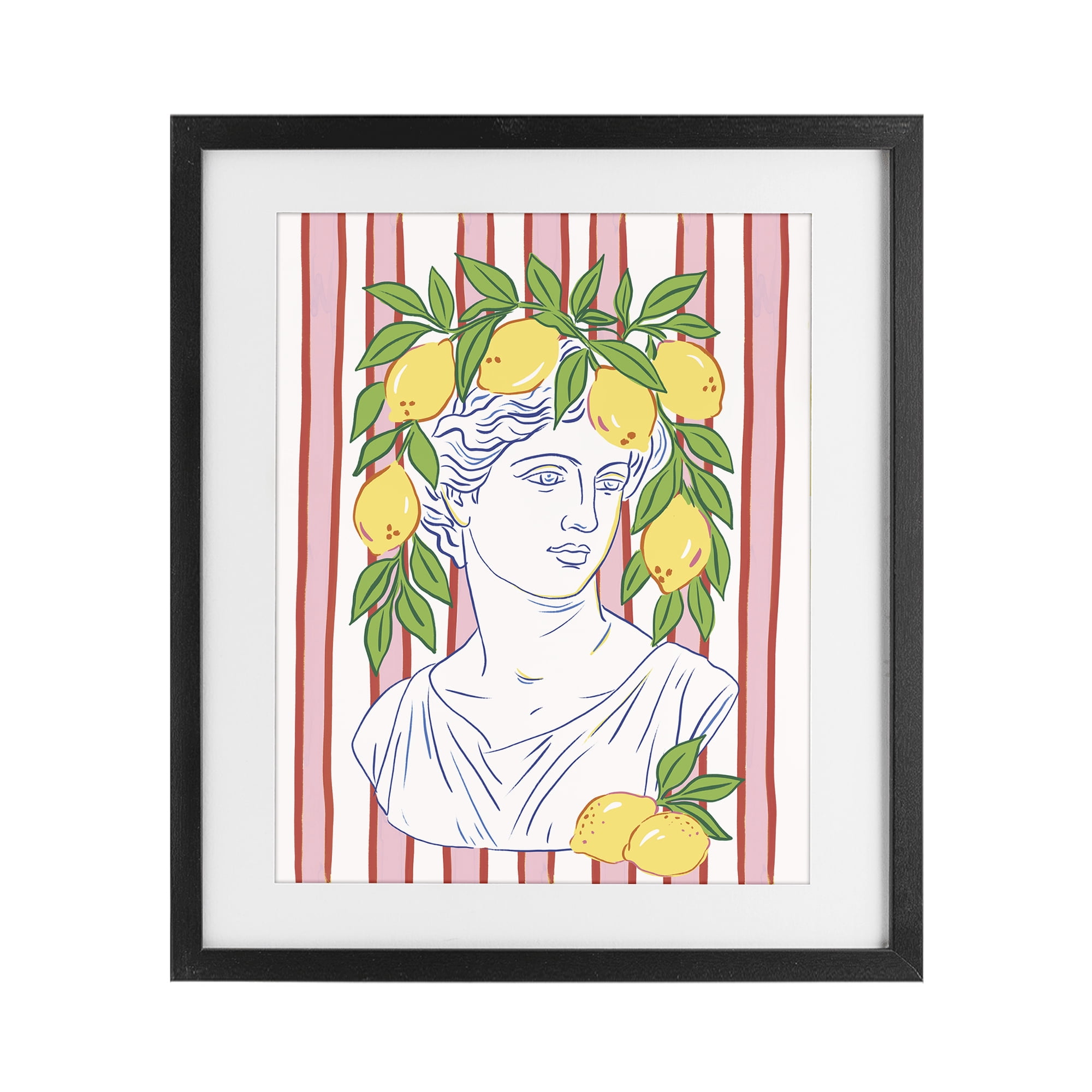 Stupell Industries La Limona Sculpture Face Black Framed Print Under Glass, design by Radhika Modi