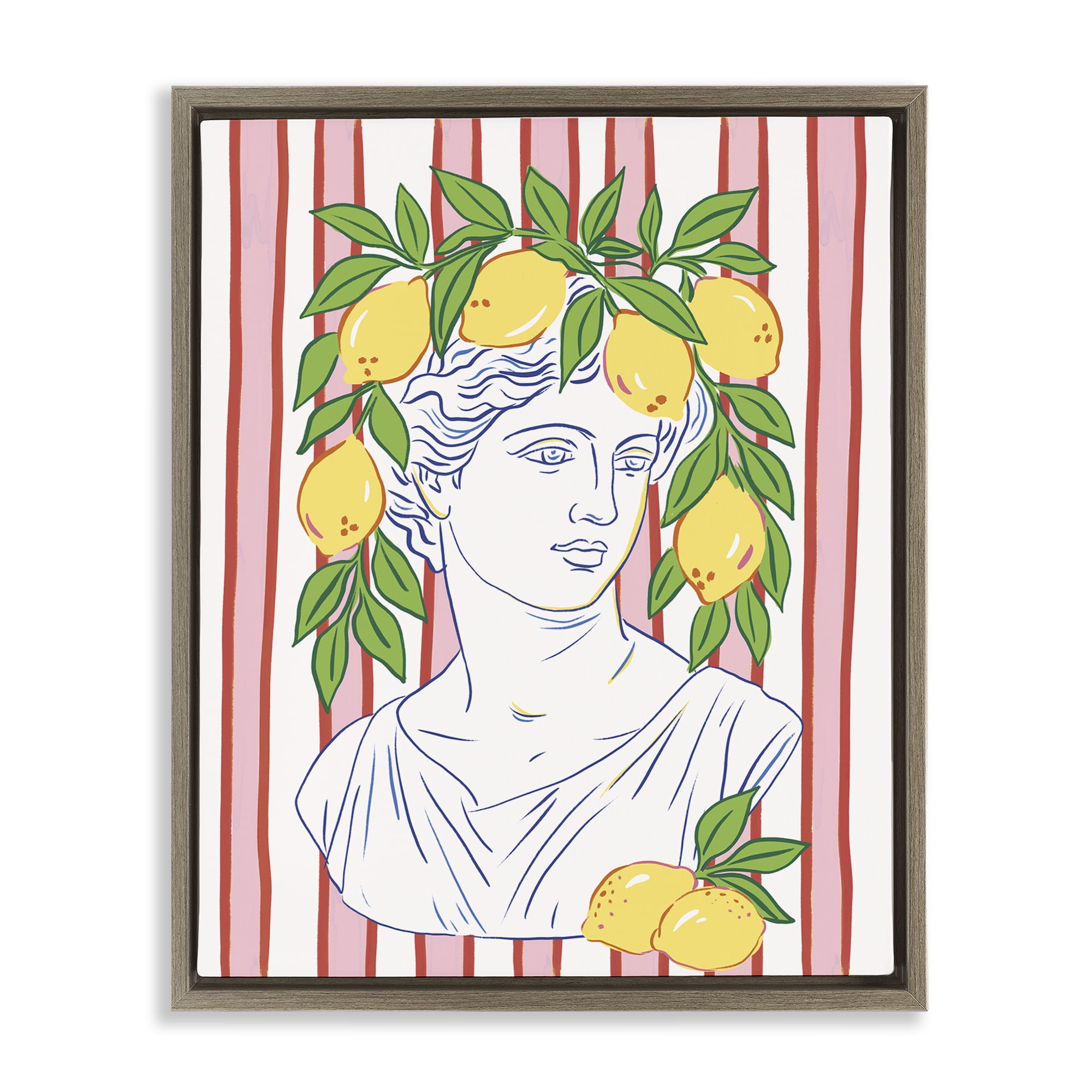 Stupell Industries La Limona Sculpture Face Brown Framed Floater Canvas Wall Art, design by Radhika Modi