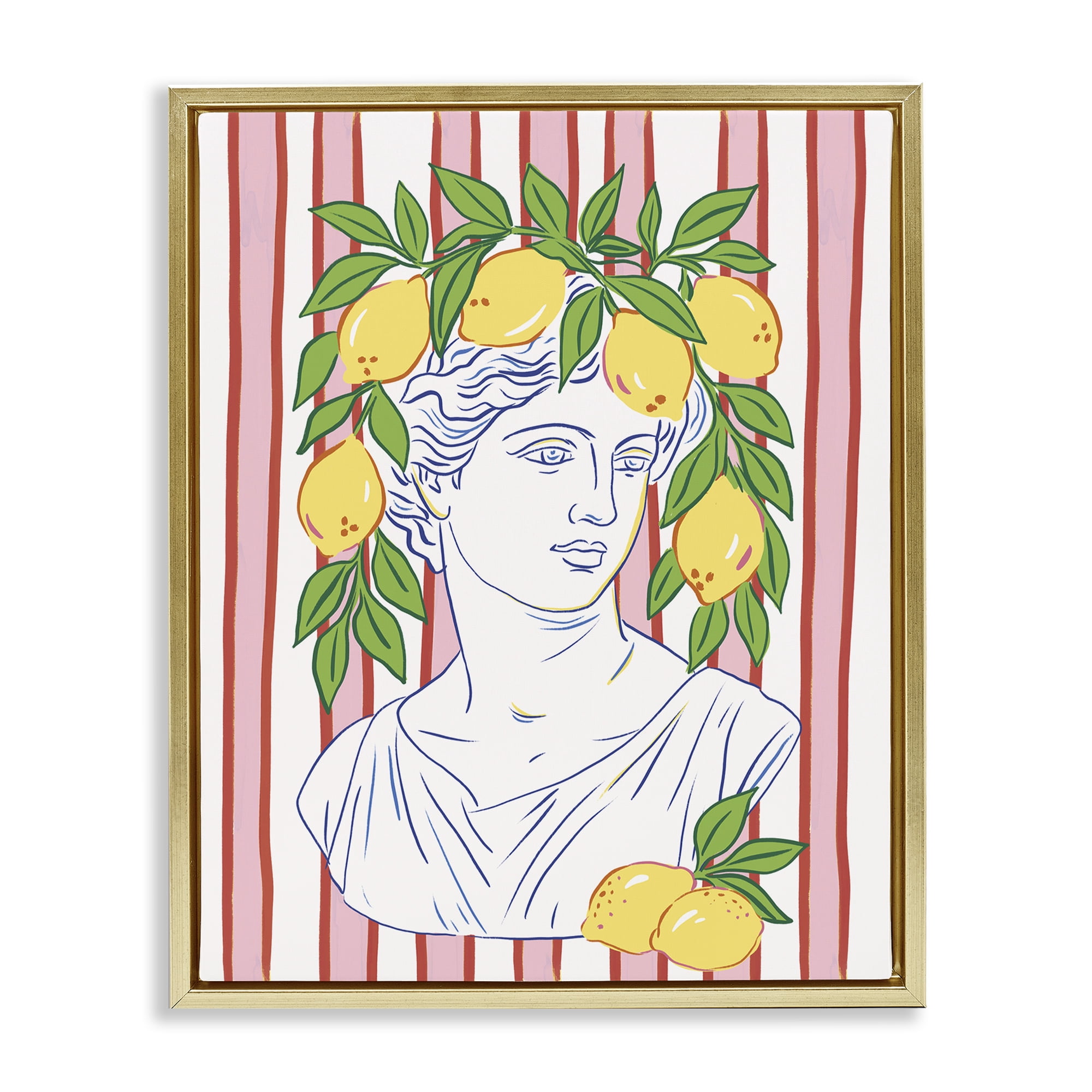Stupell Industries La Limona Sculpture Face Gold Framed Floater Canvas Wall Art, design by Radhika Modi