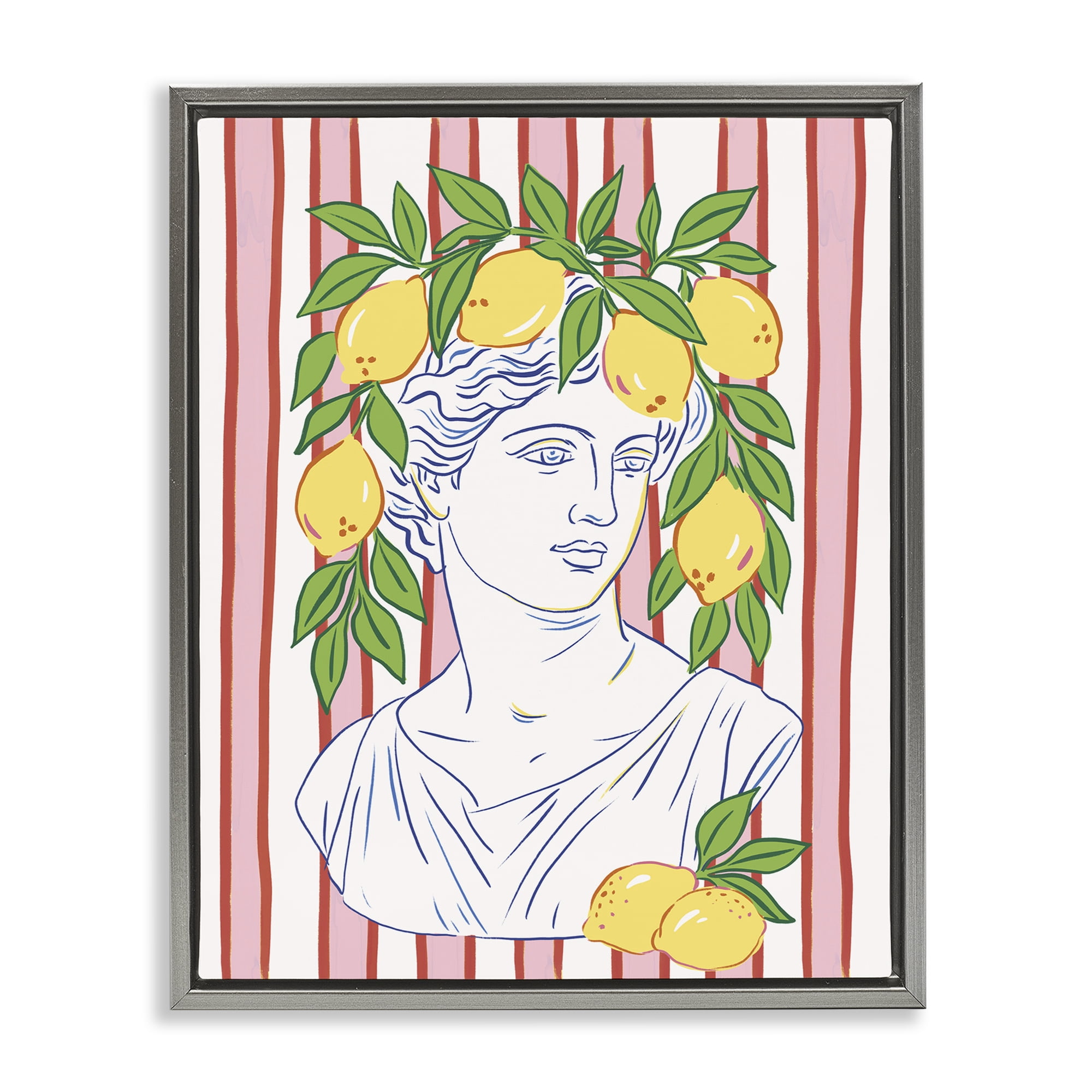 Stupell Industries La Limona Sculpture Face Gray Framed Floater Canvas Wall Art, design by Radhika Modi