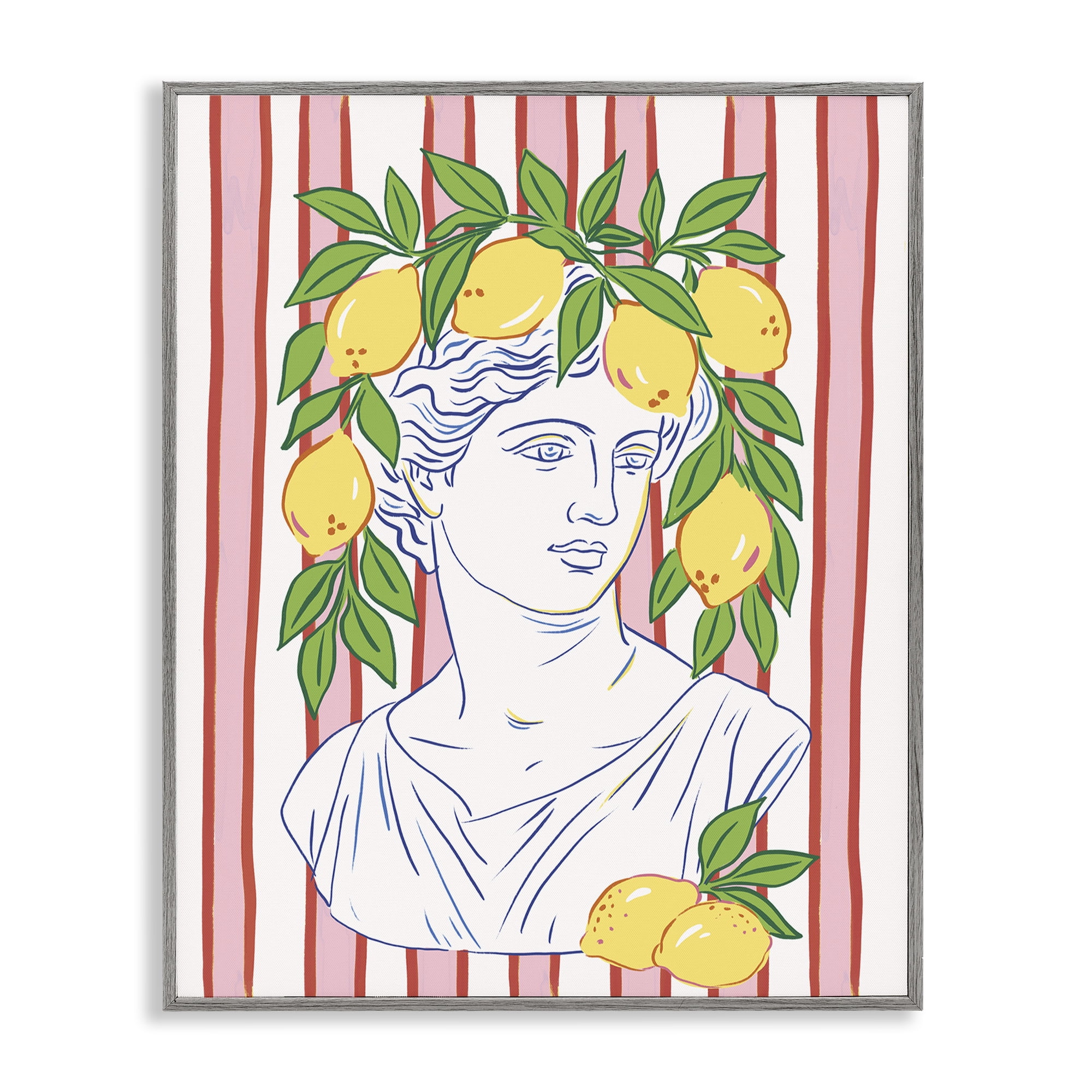 Stupell Industries La Limona Sculpture Face Gray Framed Giclee Art, design by Radhika Modi