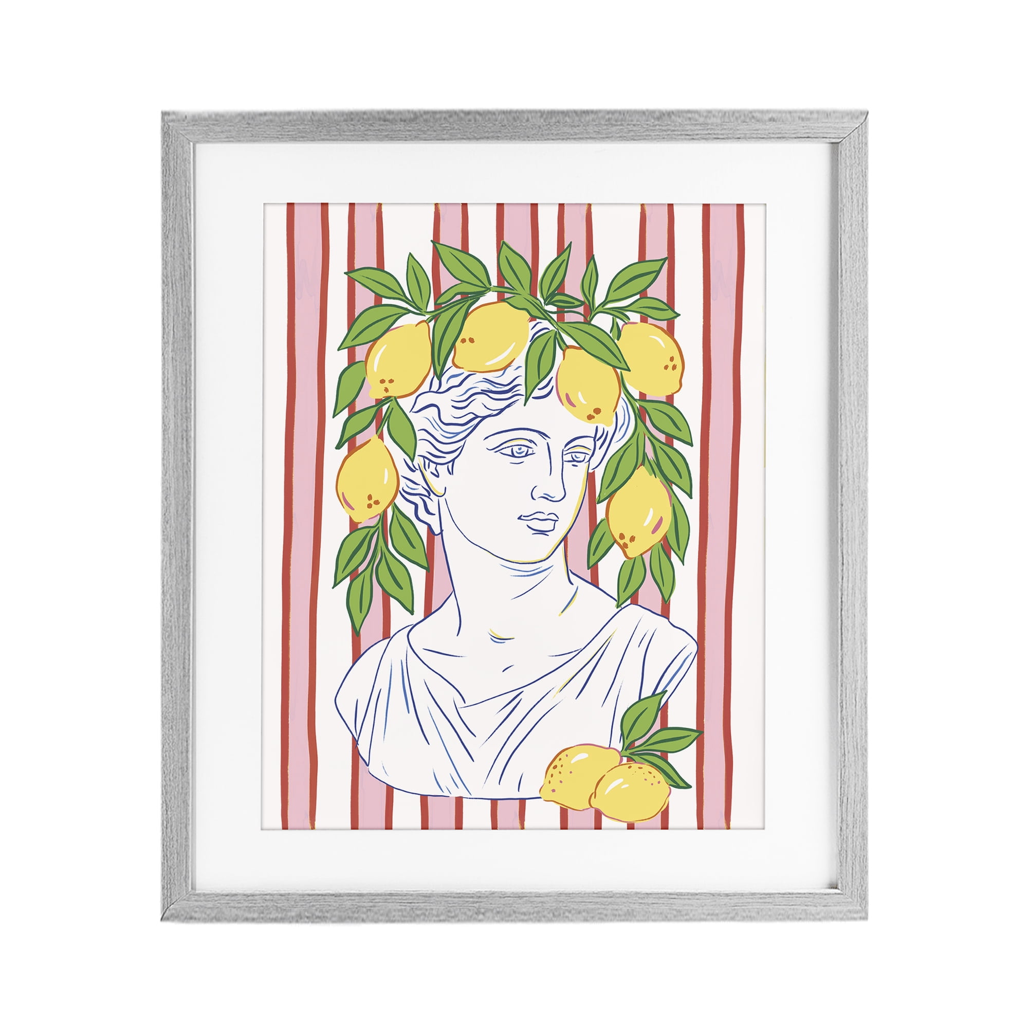 Stupell Industries La Limona Sculpture Face Gray Framed Print Under Glass, design by Radhika Modi