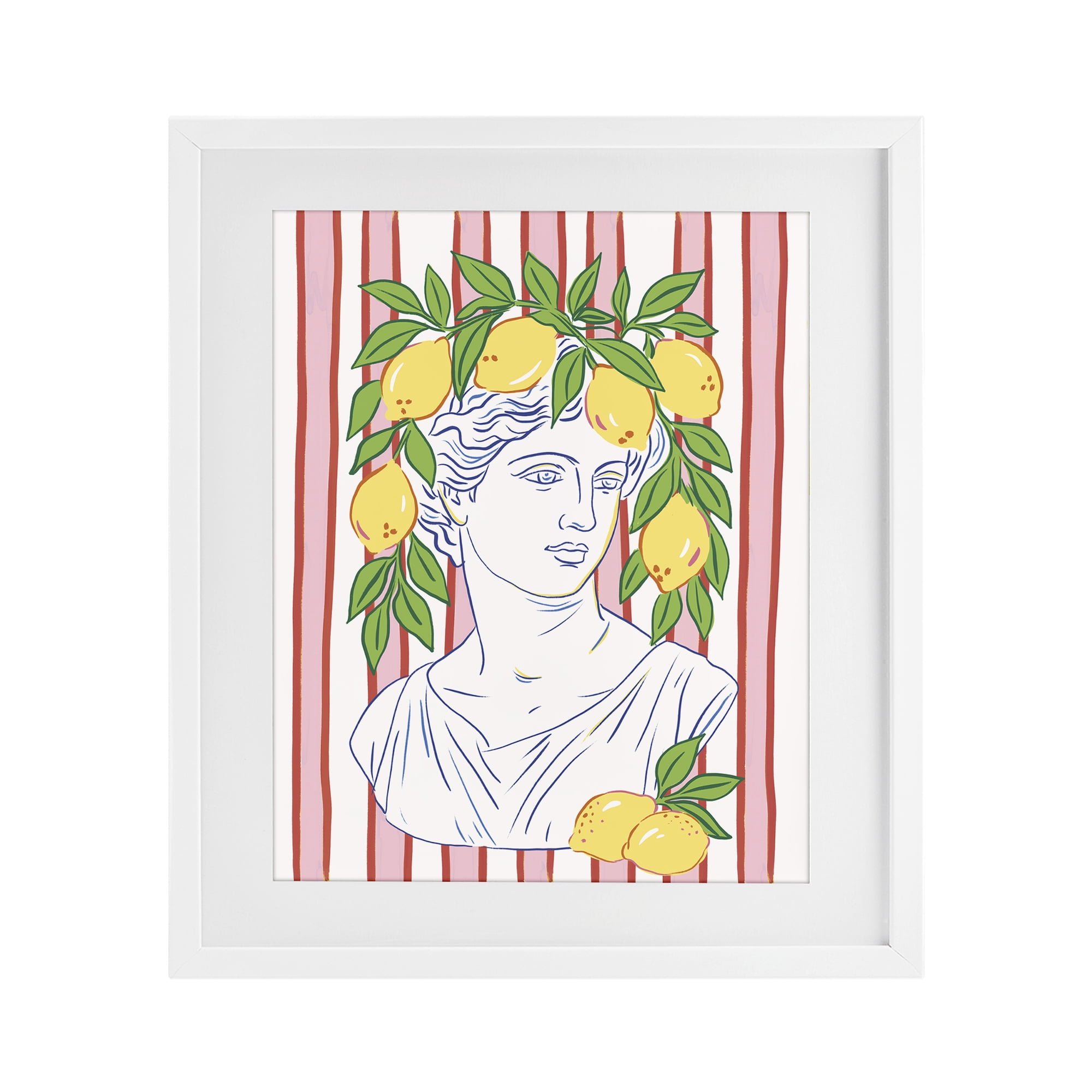 Stupell Industries La Limona Sculpture Face White Framed Print Under Glass, design by Radhika Modi