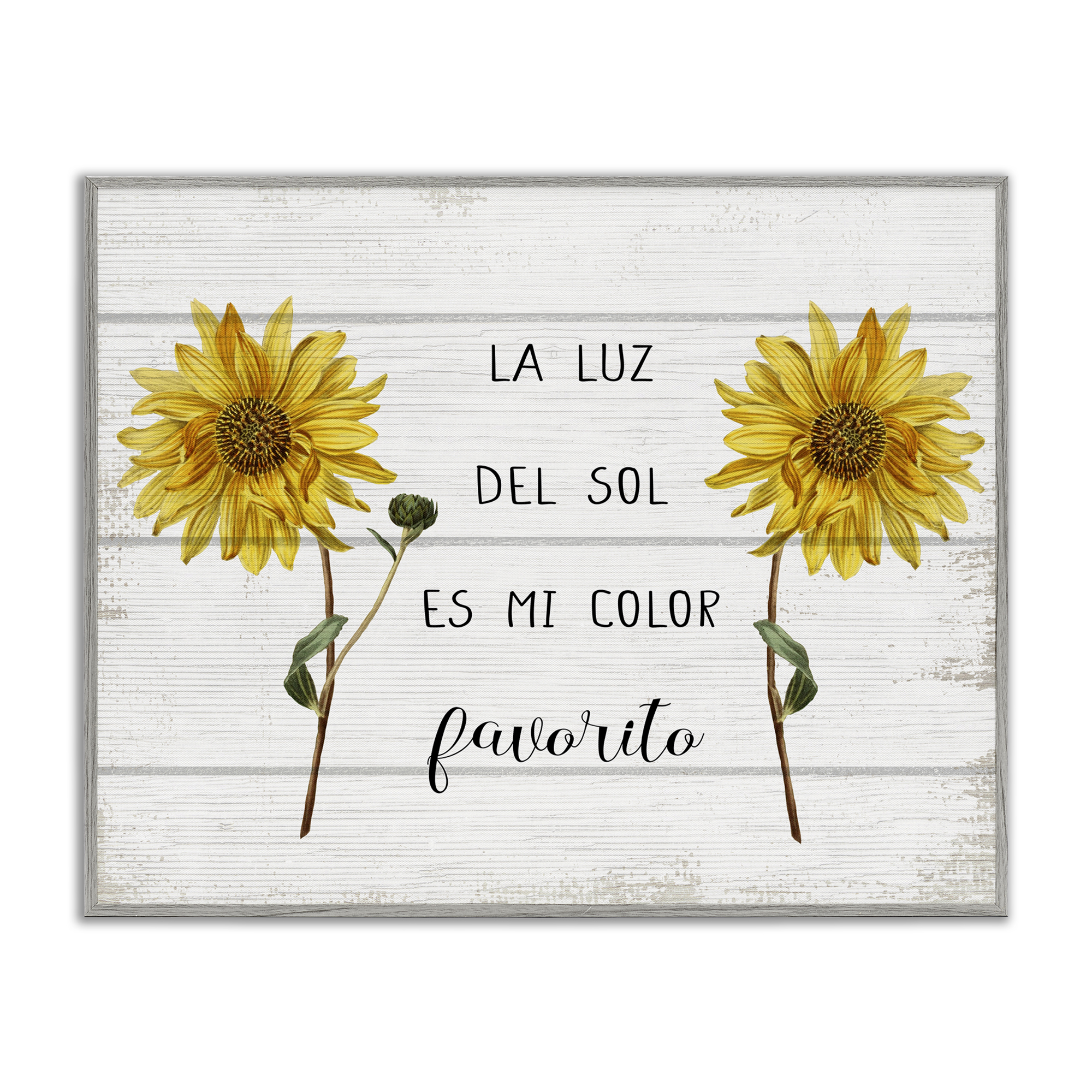 Stupell Industries La Luz Del Sol Inspirational Quotes & Sayings Painting Gray Framed Art Print Wall Art, 30 x 24