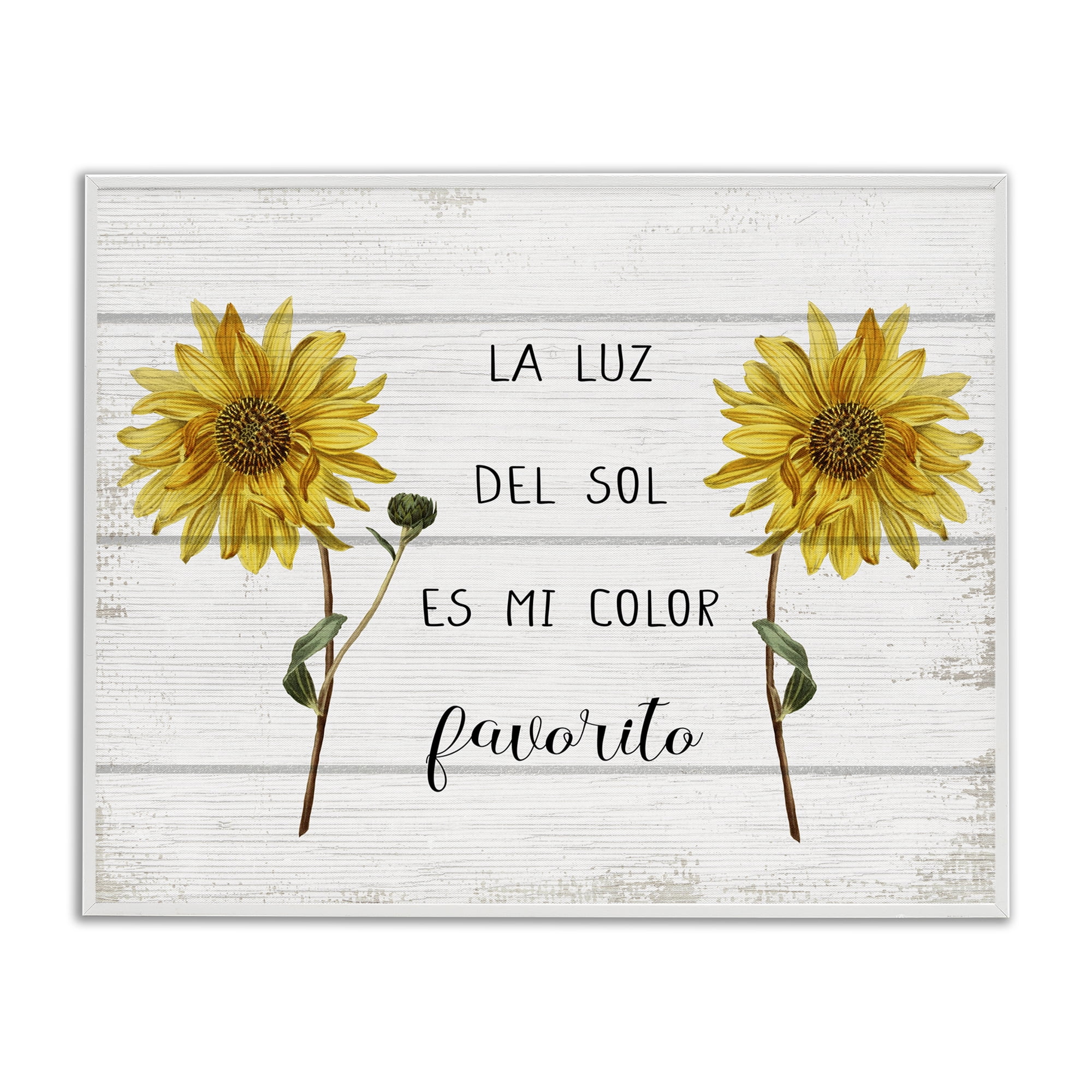 Stupell Industries La Luz Del Sol Inspirational Quotes & Sayings Painting White Framed Art Print Wall Art, 30 x 24