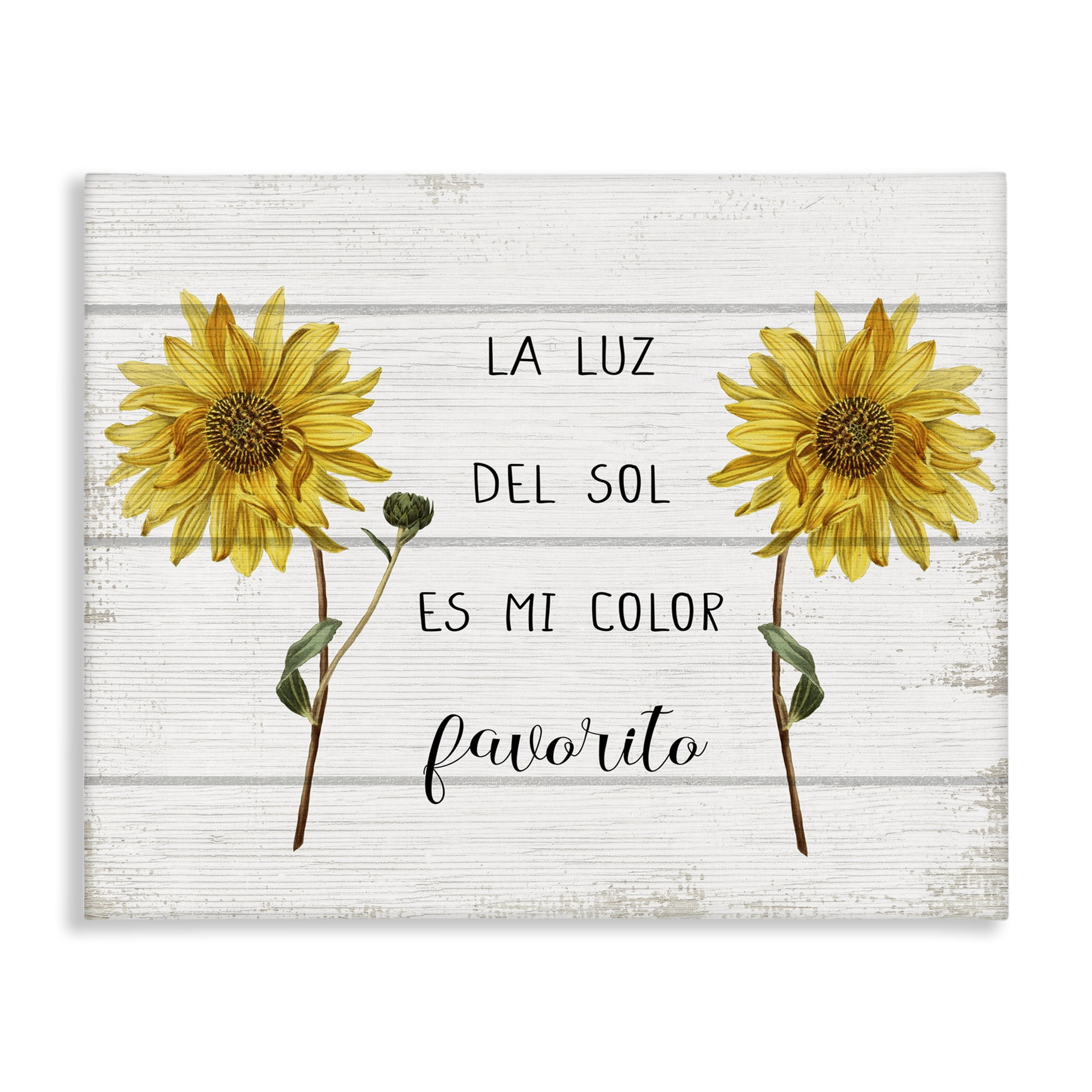 Stupell Industries La Luz Del Sol Inspirational Quotes & Sayings Painting Wrapped Canvas Art Print Wall Art, 20 x 16