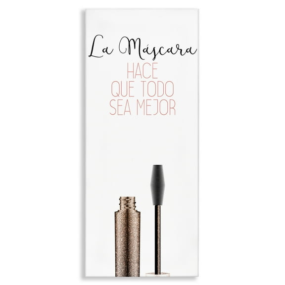 Stupell Industries La Máscara Mejora Todo Inspirational Quotes & Sayings Painting Wrapped Canvas Art Print Wall Art, 10 x 24