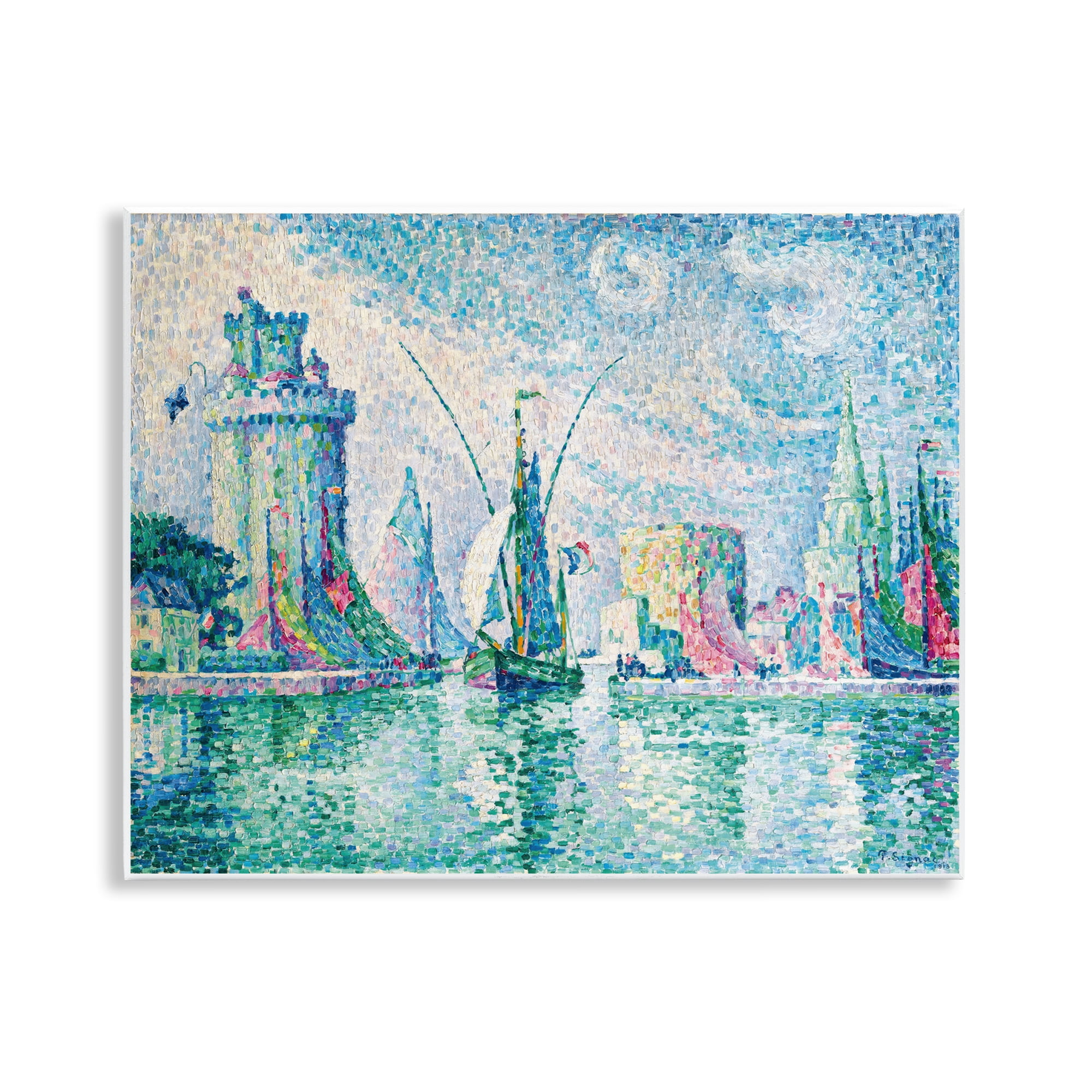Stupell Industries La Rochelle Classical Signac Transportation Painting Unframed Art Print Wall Art, 14 x 11