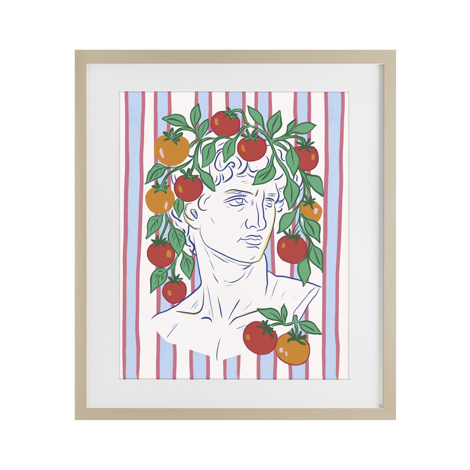 Stupell Industries La Rossa Sculpture Face Birch Framed Print Under Glass, design by Radhika Modi