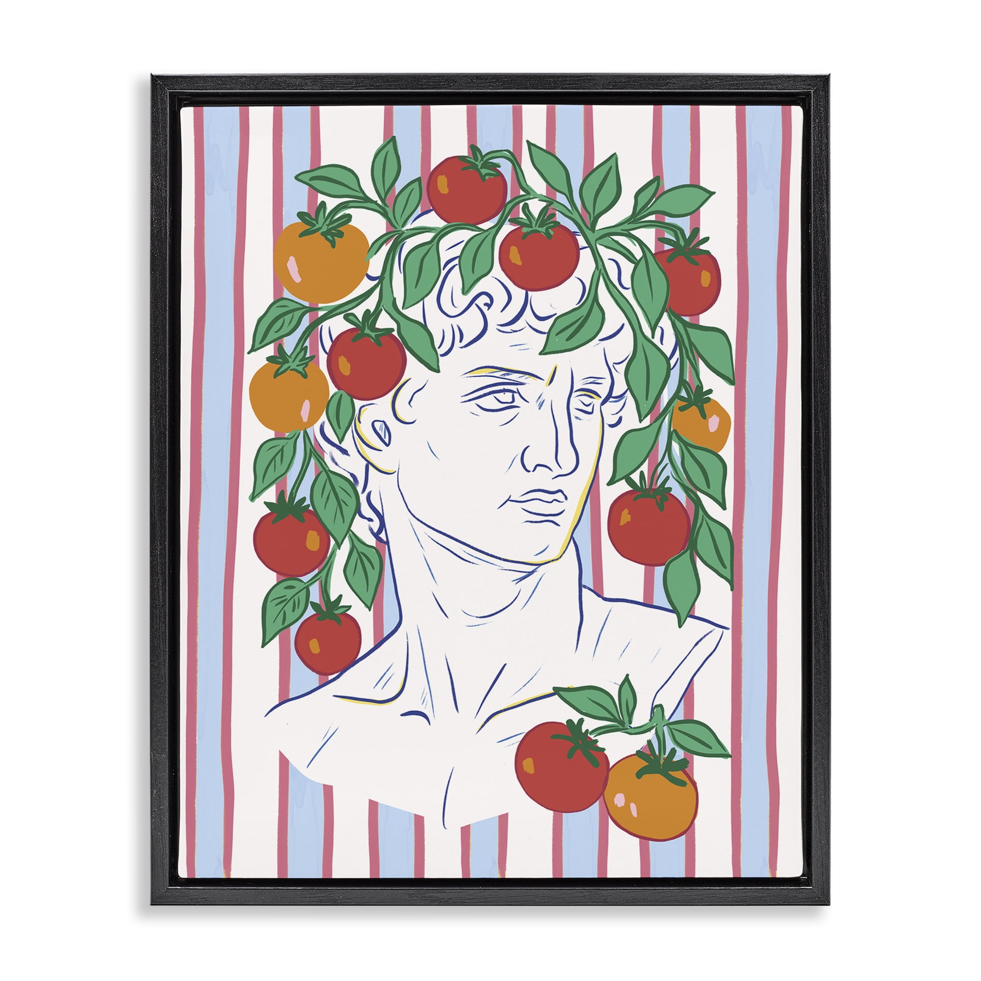 Stupell Industries La Rossa Sculpture Face Black Framed Floater Canvas Wall Art, design by Radhika Modi