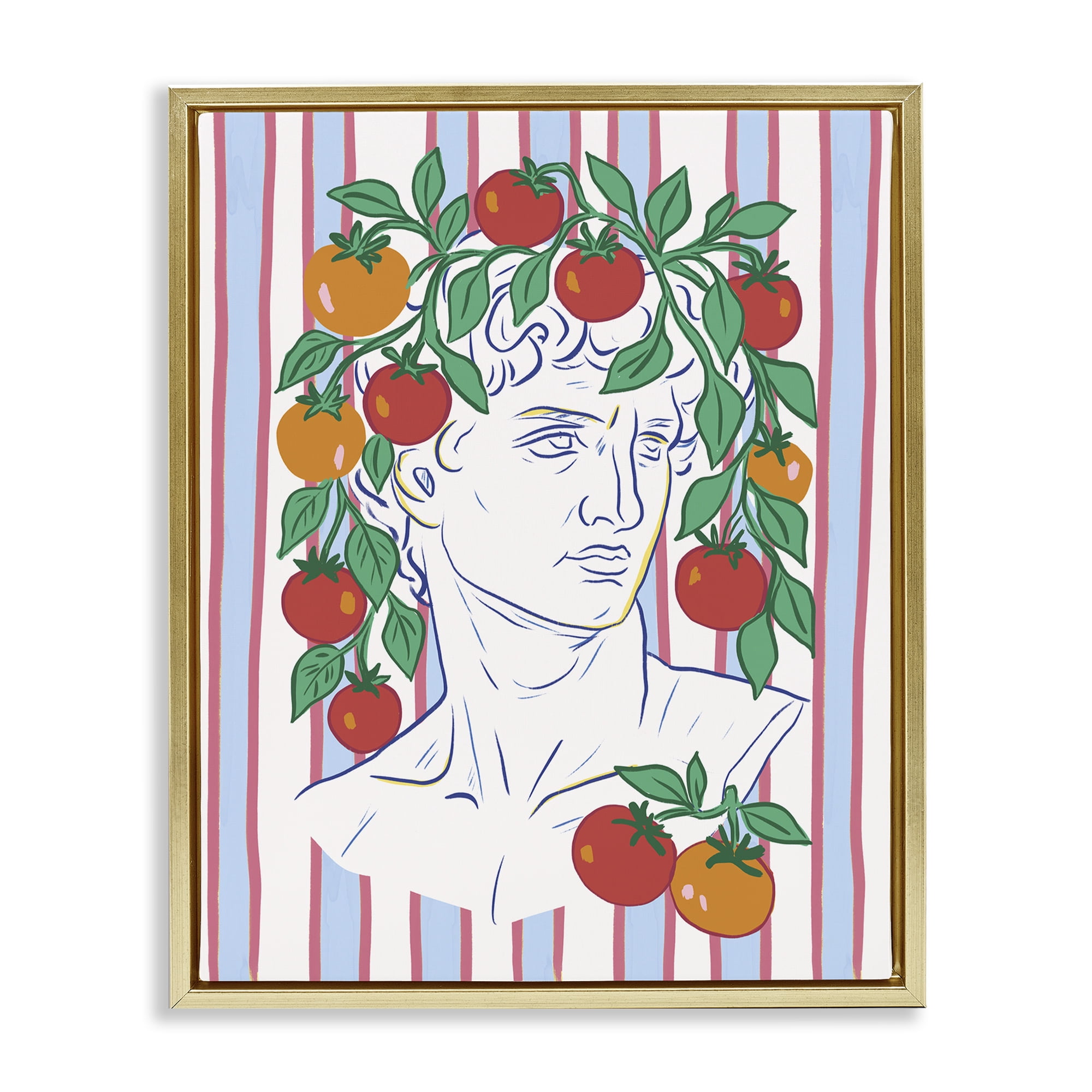 Stupell Industries La Rossa Sculpture Face Gold Framed Floater Canvas Wall Art, design by Radhika Modi