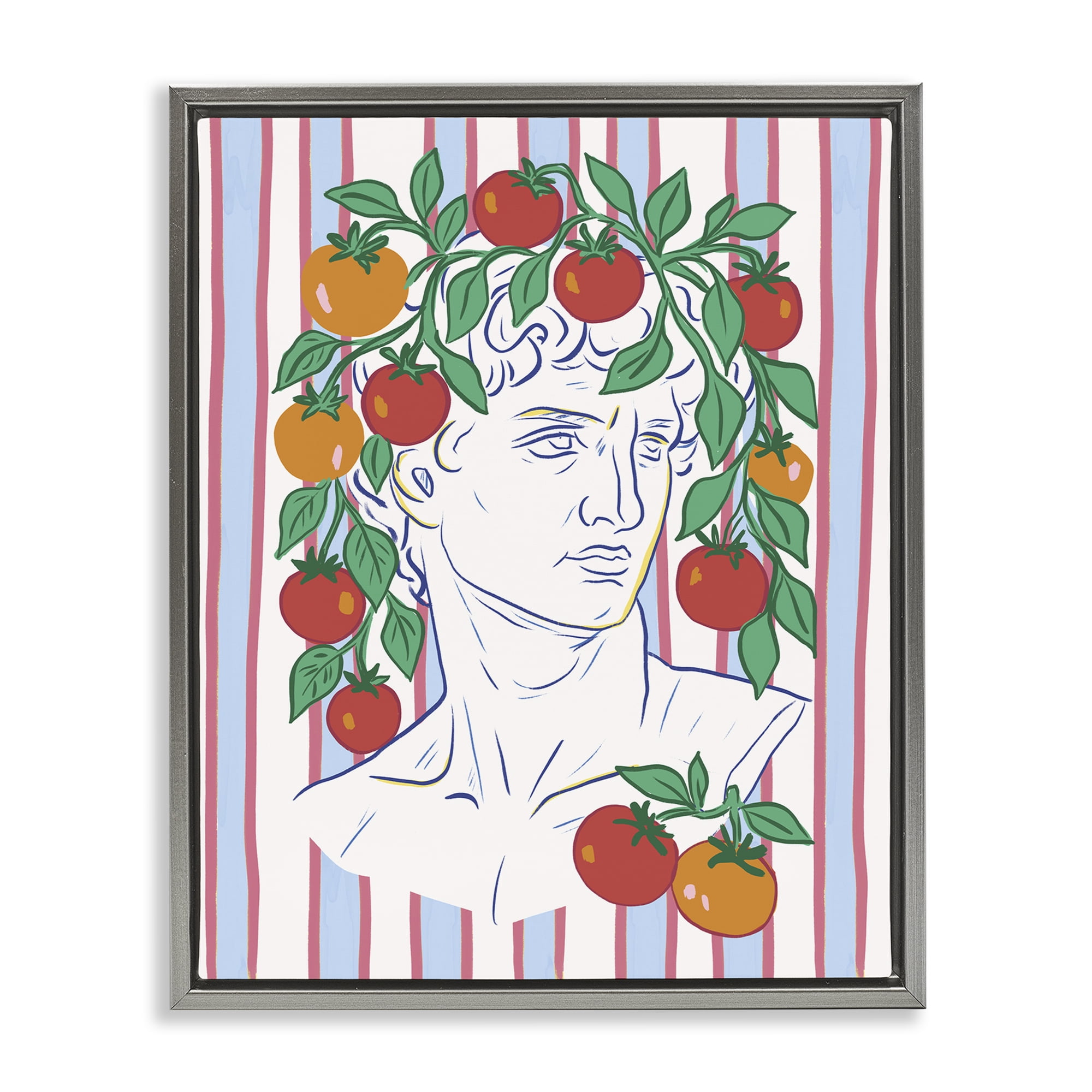 Stupell Industries La Rossa Sculpture Face Gray Framed Floater Canvas Wall Art, design by Radhika Modi