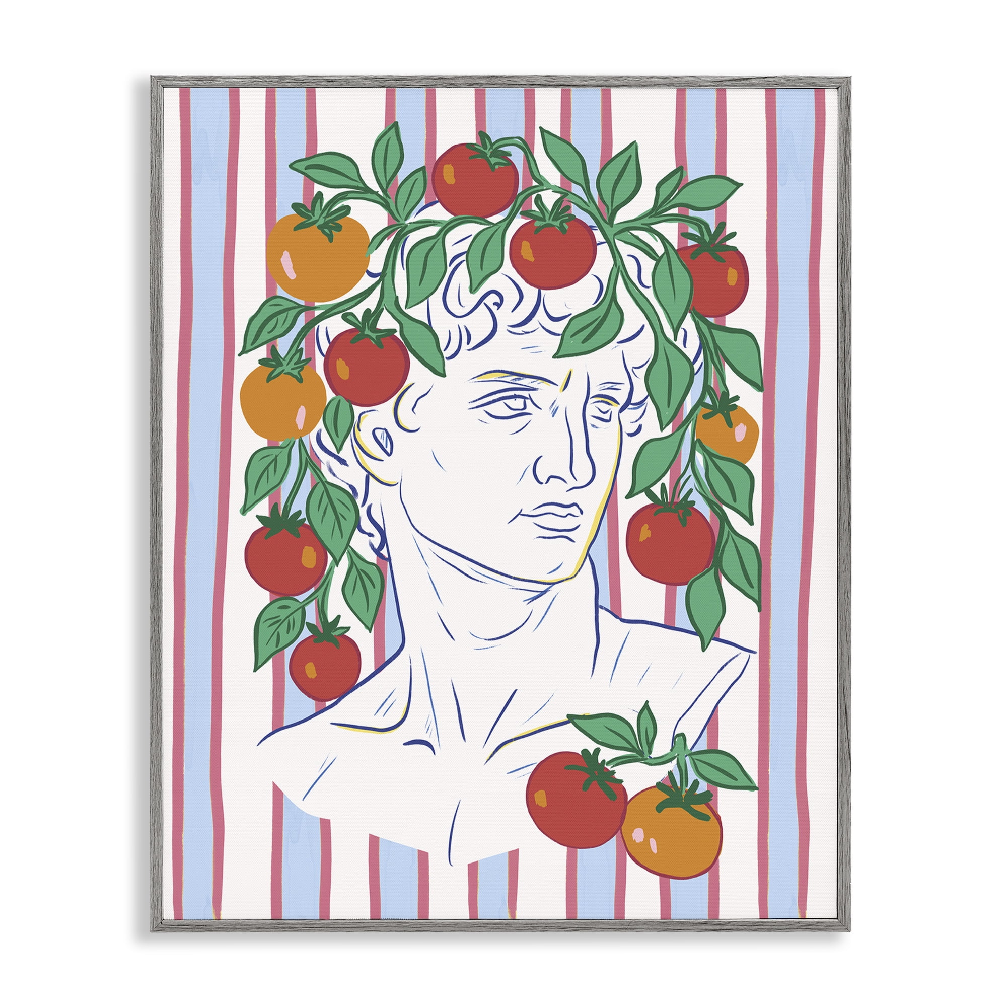 Stupell Industries La Rossa Sculpture Face Gray Framed Giclee Art, design by Radhika Modi